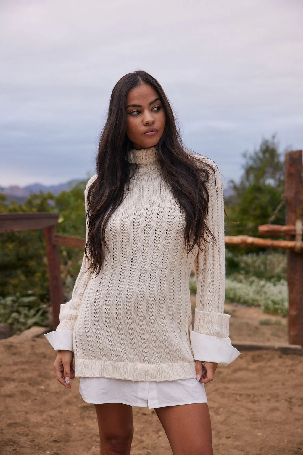 Allison White Long Sleeve Knit Mini Dress - Image 6