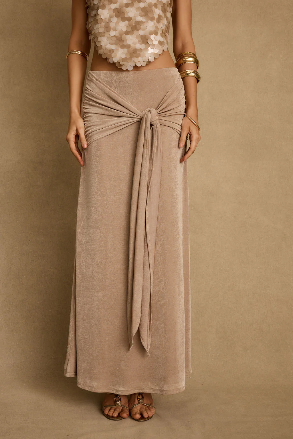 Almara Champagne Maxi Skirt
