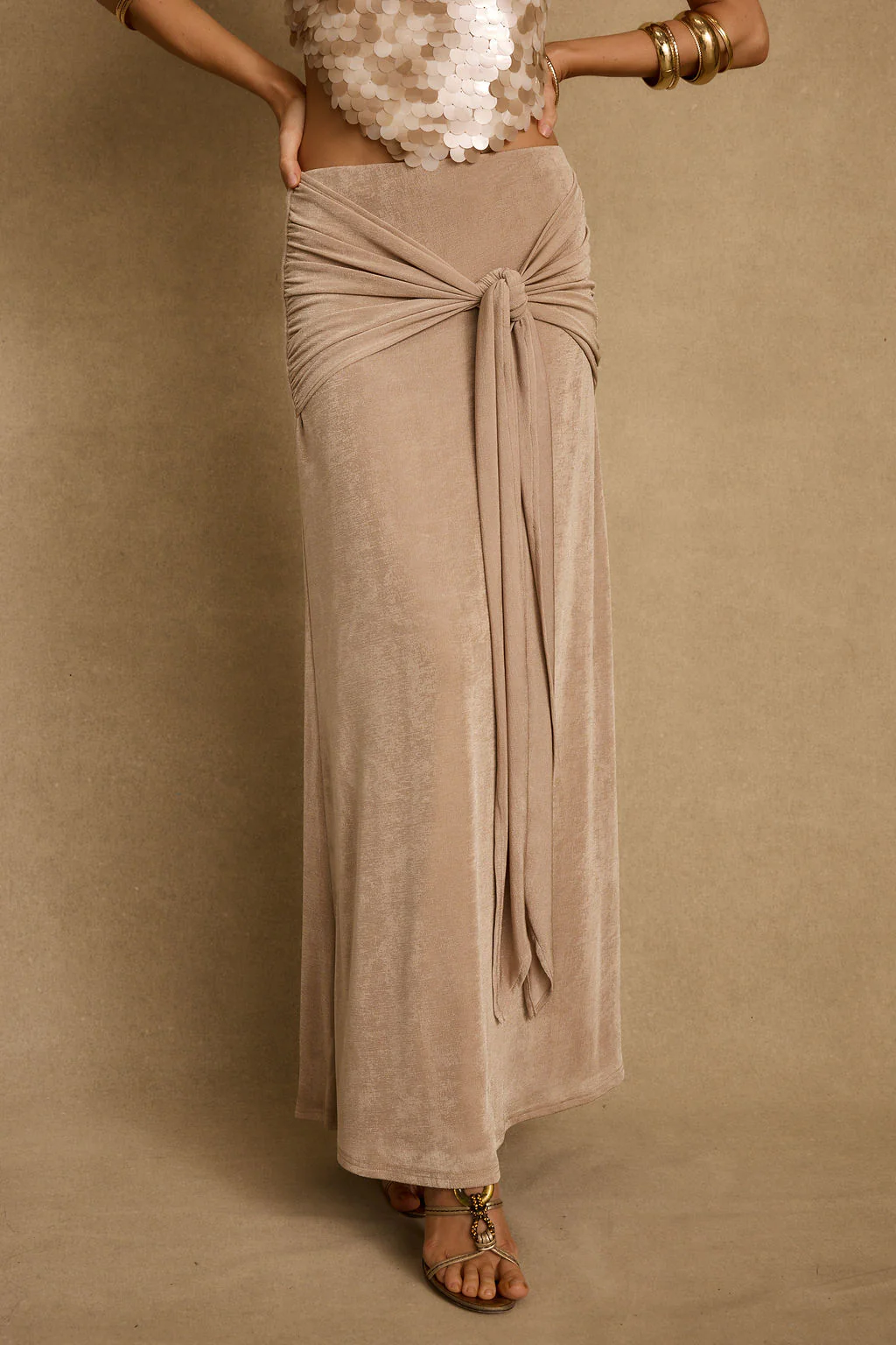 Almara Champagne Maxi Skirt - Image 4