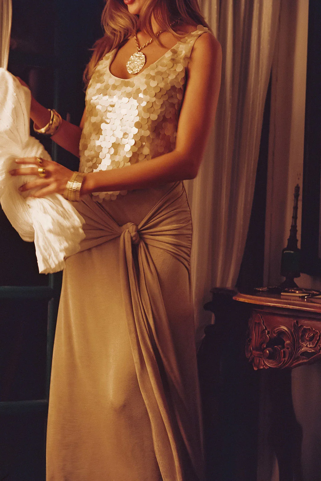 Almara Champagne Maxi Skirt - Image 8