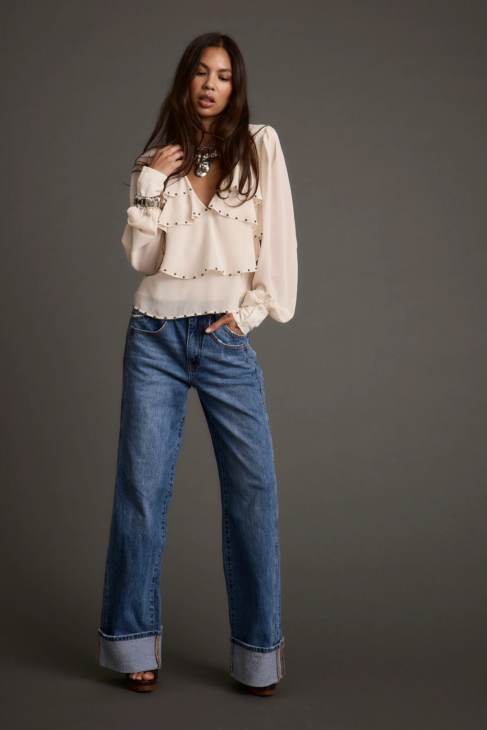 Alyssa Ivory Studded Blouse - Image 7
