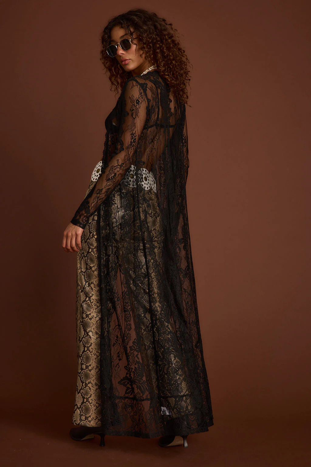 Ambrose Black Lace Kimono - Image 3