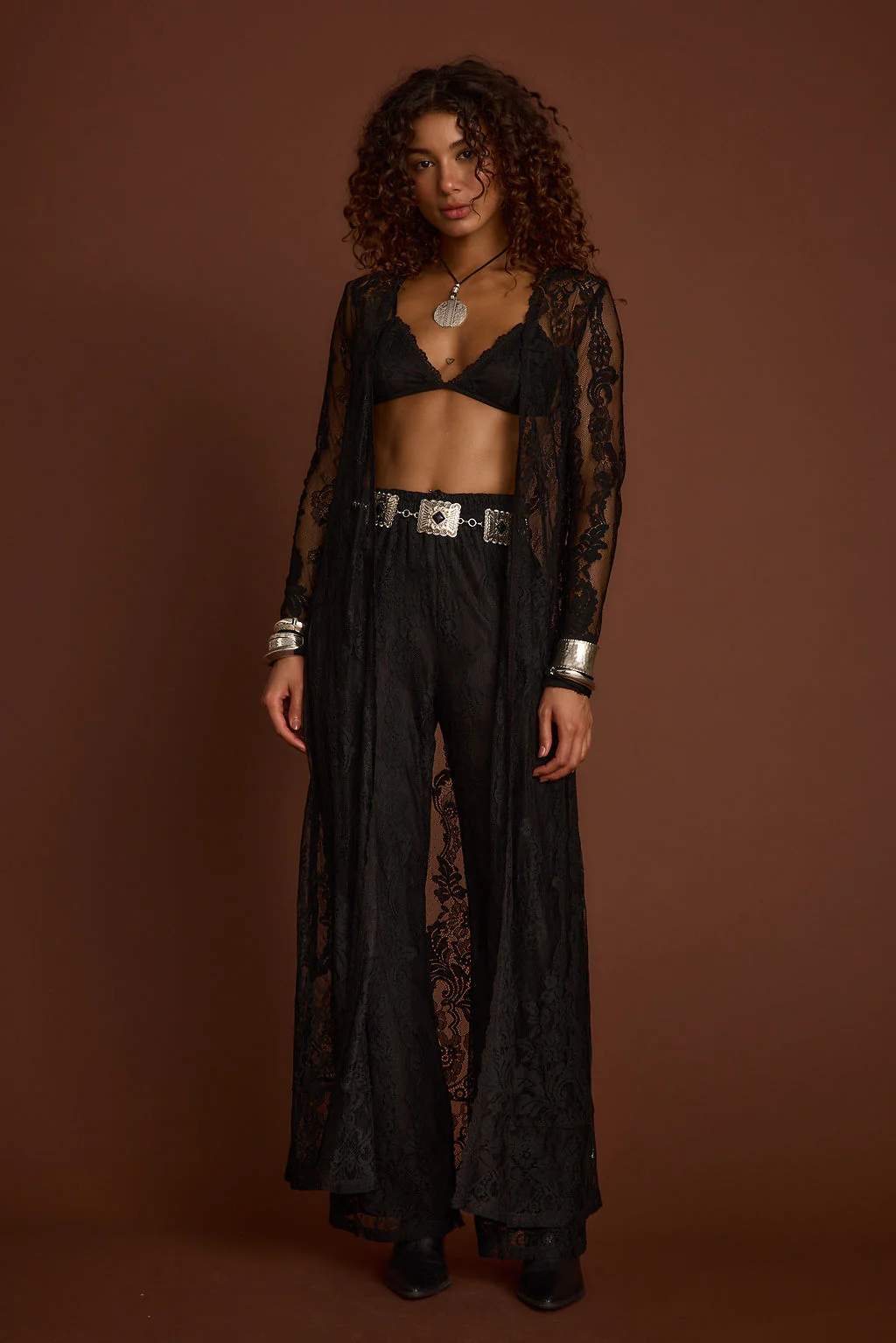 Ambrose Black Lace Kimono - Image 7