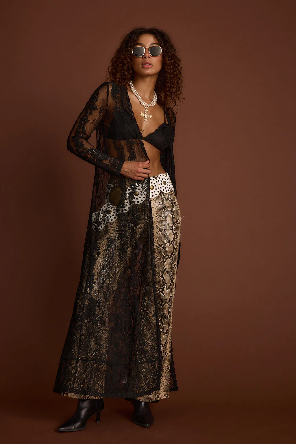 Ambrose Black Lace Kimono - Image 8