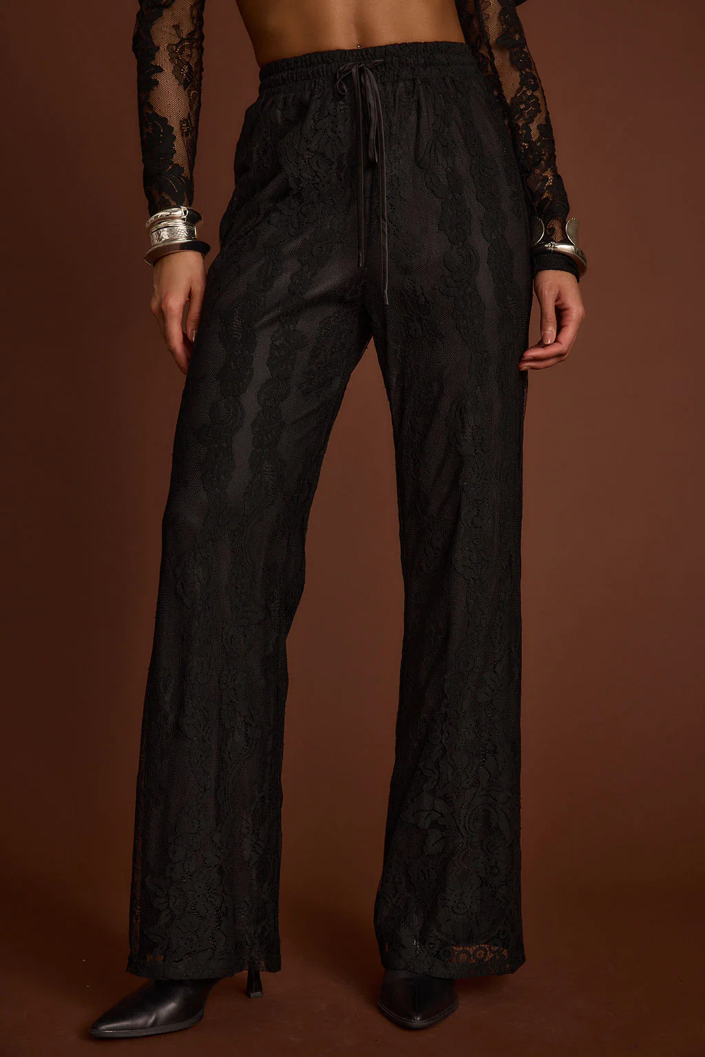 Ambrose Black Lace Pull On Pants - Image 2