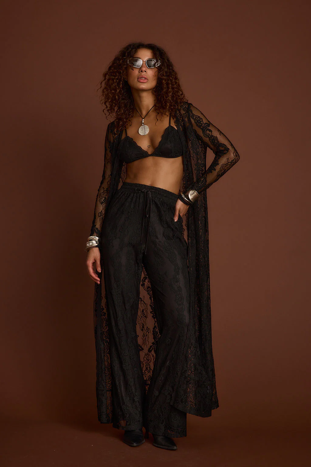 Ambrose Black Lace Pull On Pants - Image 3