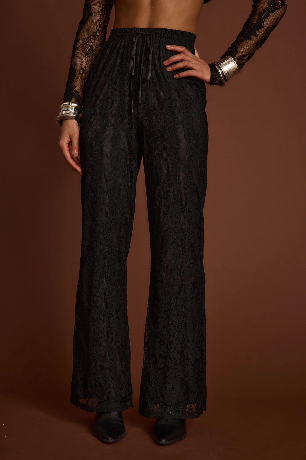 Ambrose Black Lace Pull On Pants - Image 6