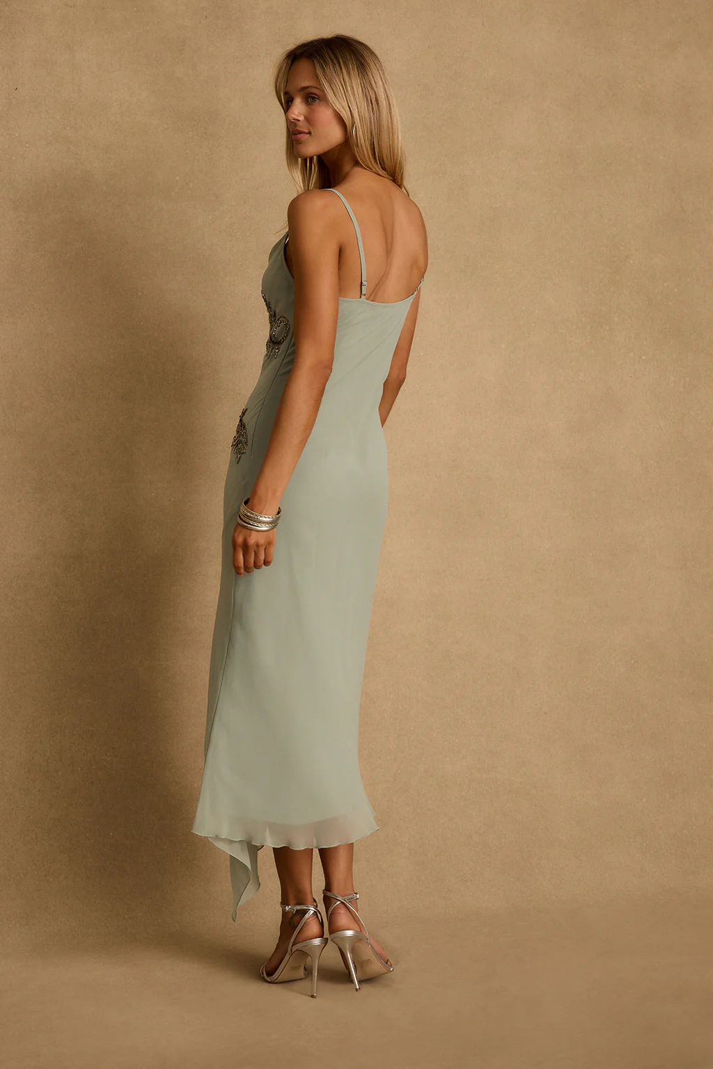 Amelie Blue Embellished Midi Dress - Image 3