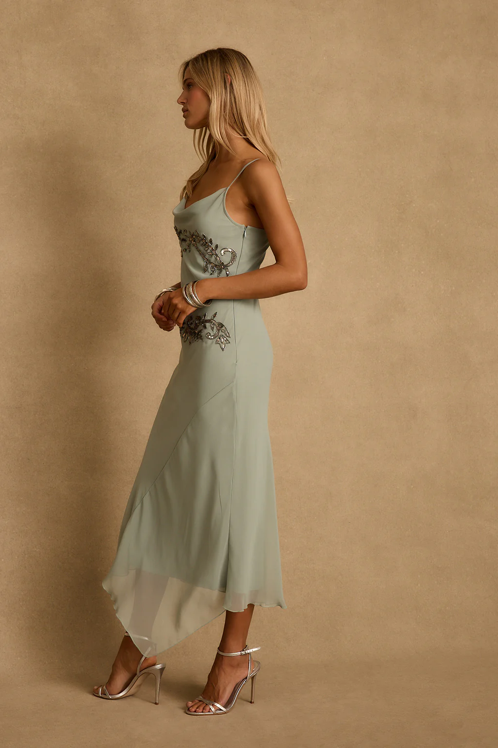 Amelie Blue Embellished Midi Dress - Image 5