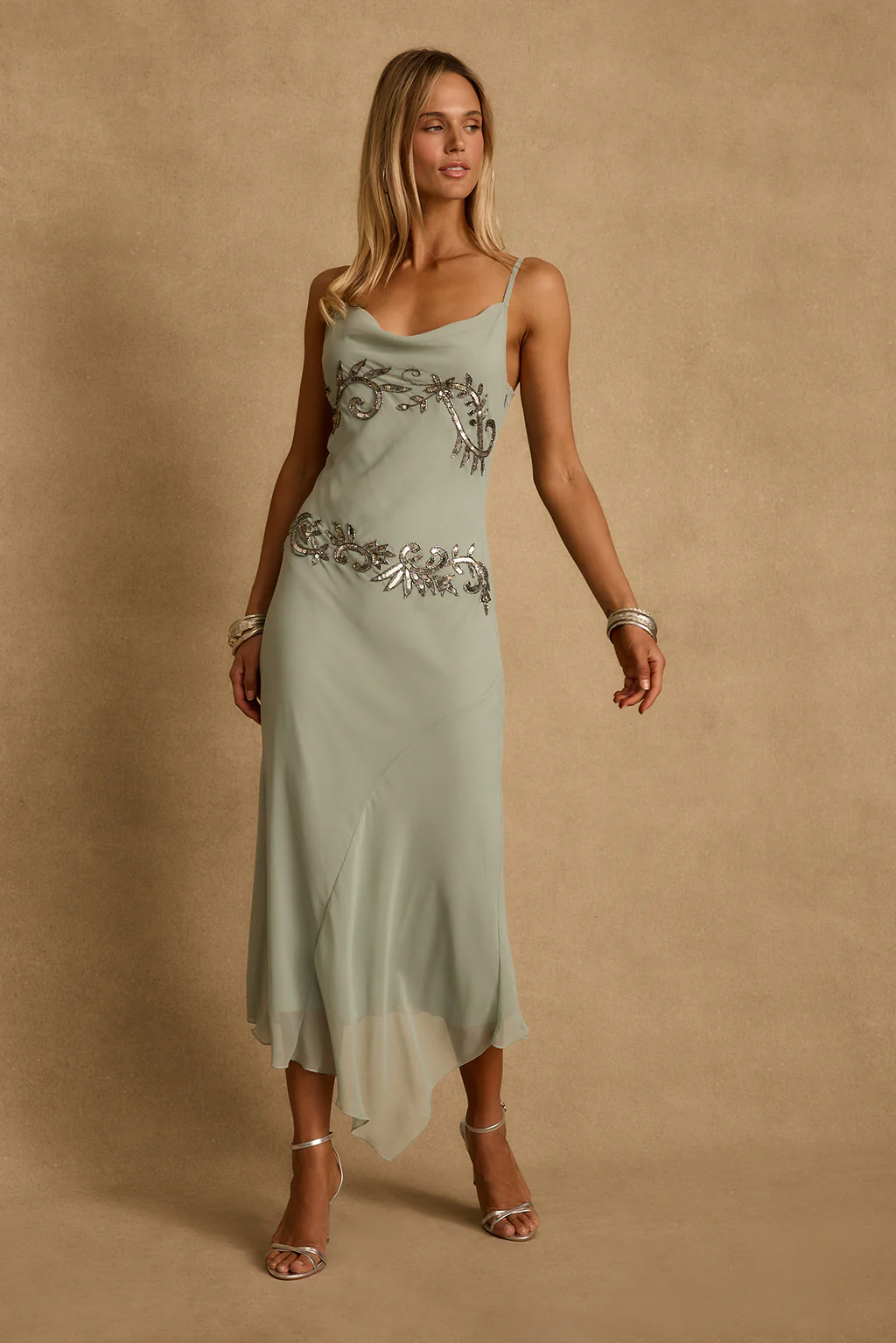Amelie Blue Embellished Midi Dress - Image 7
