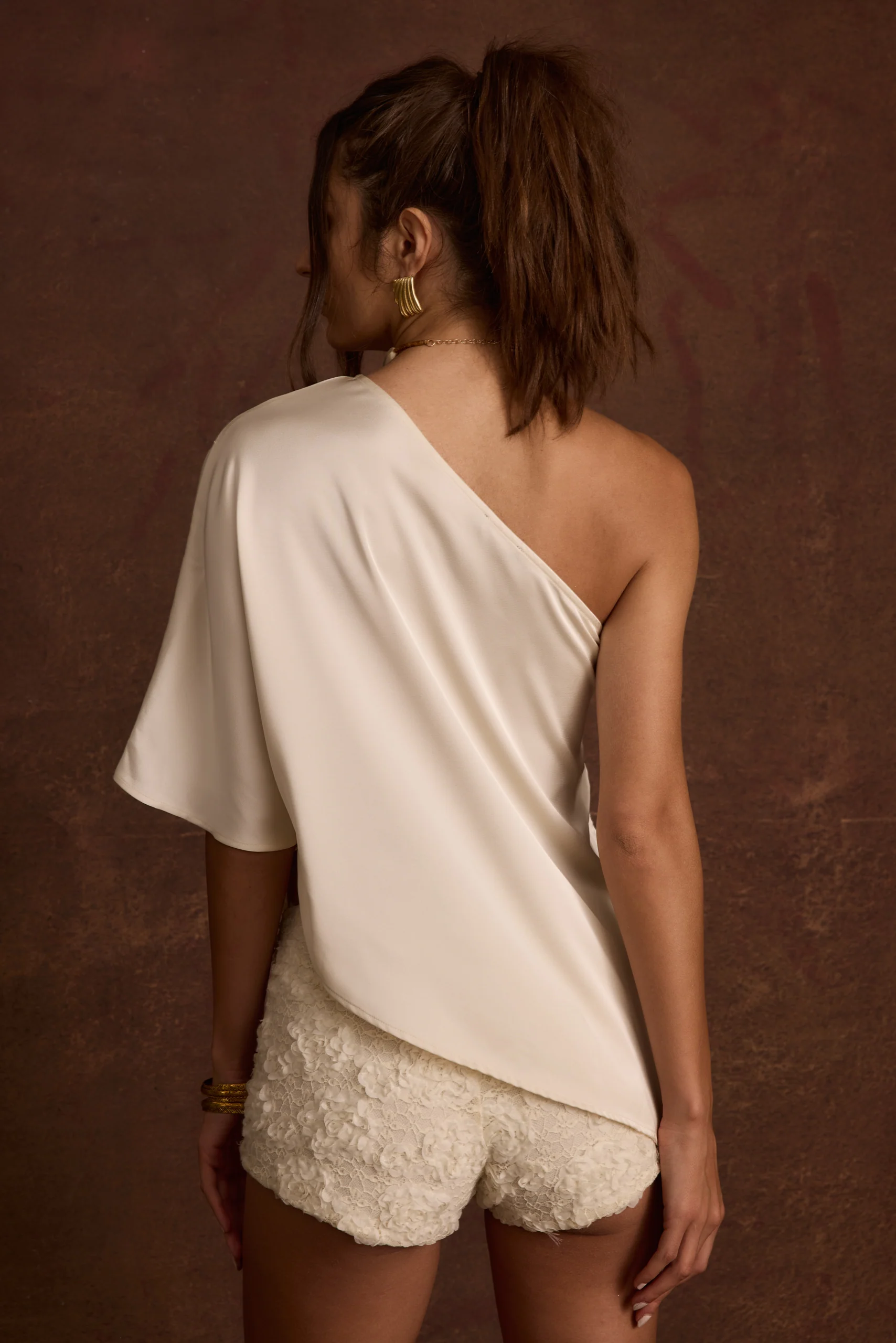 Anya Ivory One Shoulder Top - Image 3