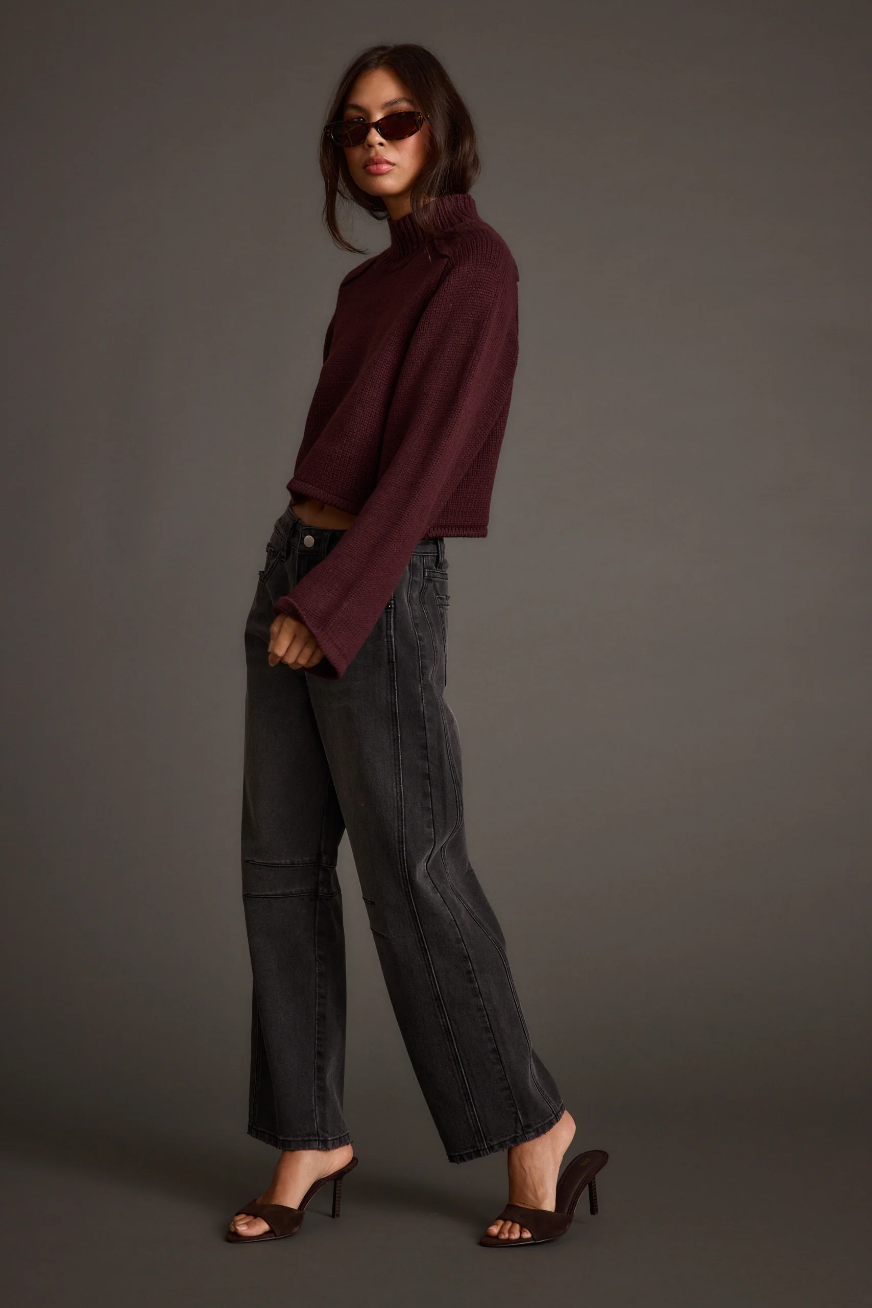 Arden Plum Cropped Sweater - Image 7