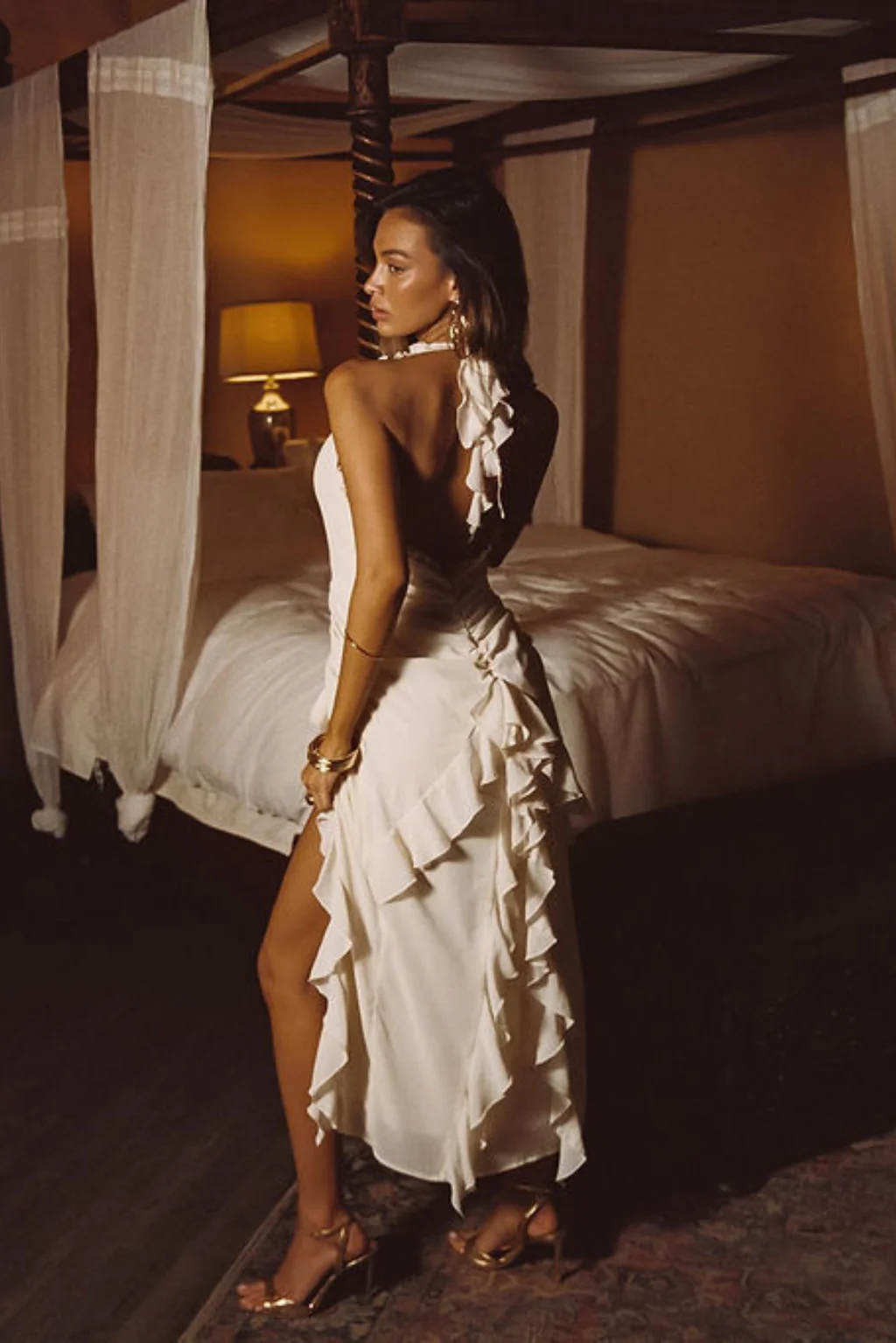 Aria Cream Halter Maxi Dress - Image 7