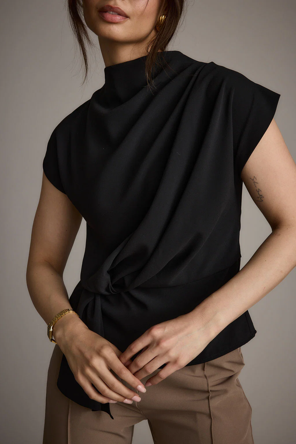 Atwood Black Twist Front Blouse - Image 4