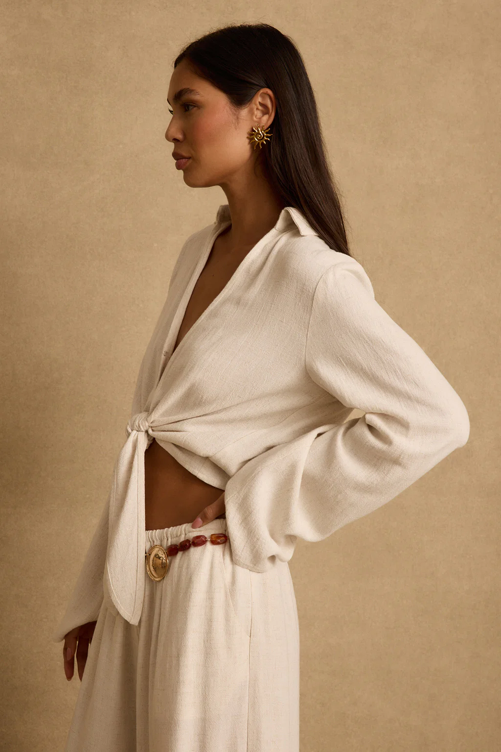 Augusta Natural Linen Top - Image 3