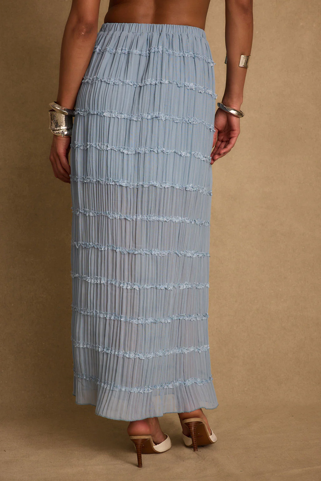 Azure Baby Blue Maxi Skirt - Image 2
