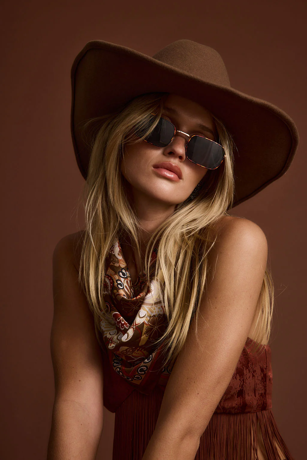 Bandit Mocha Floral Scarf - Image 4