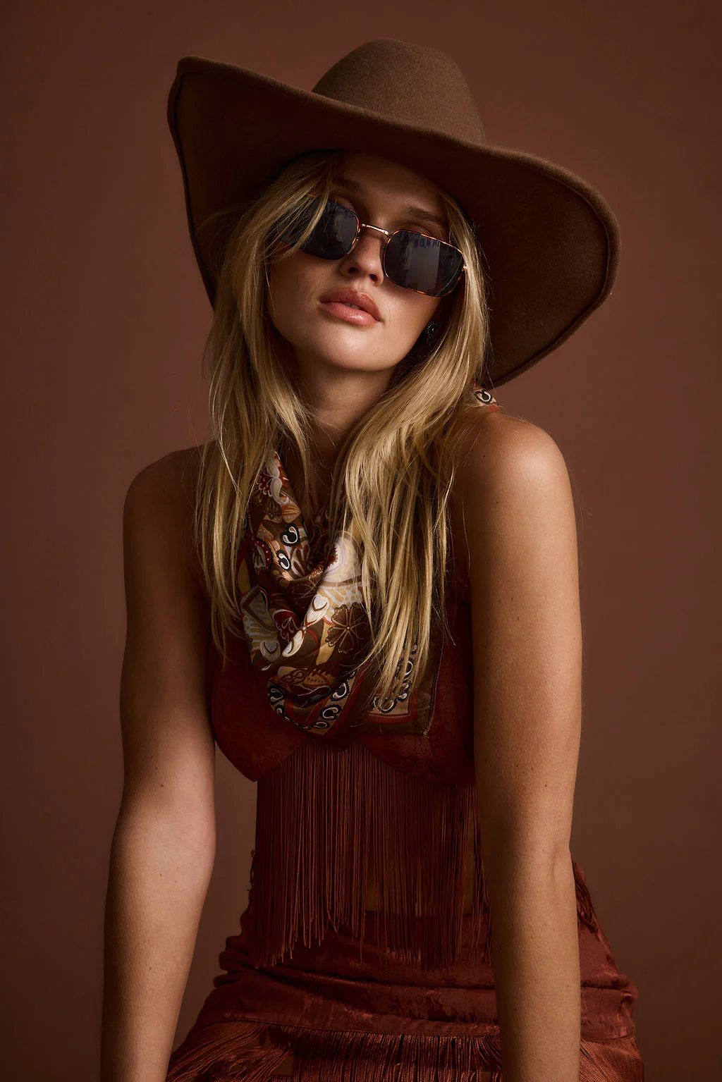 Bandit Mocha Floral Scarf - Image 5