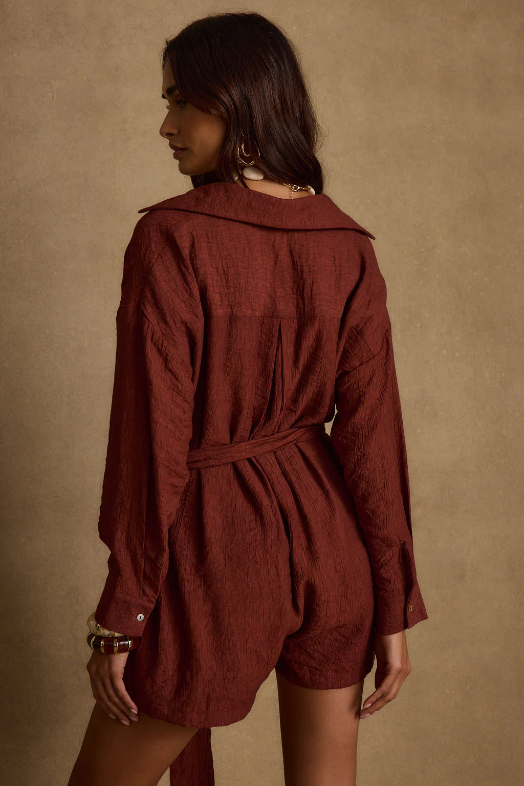 Barcelona Rust Belted Romper - Image 7