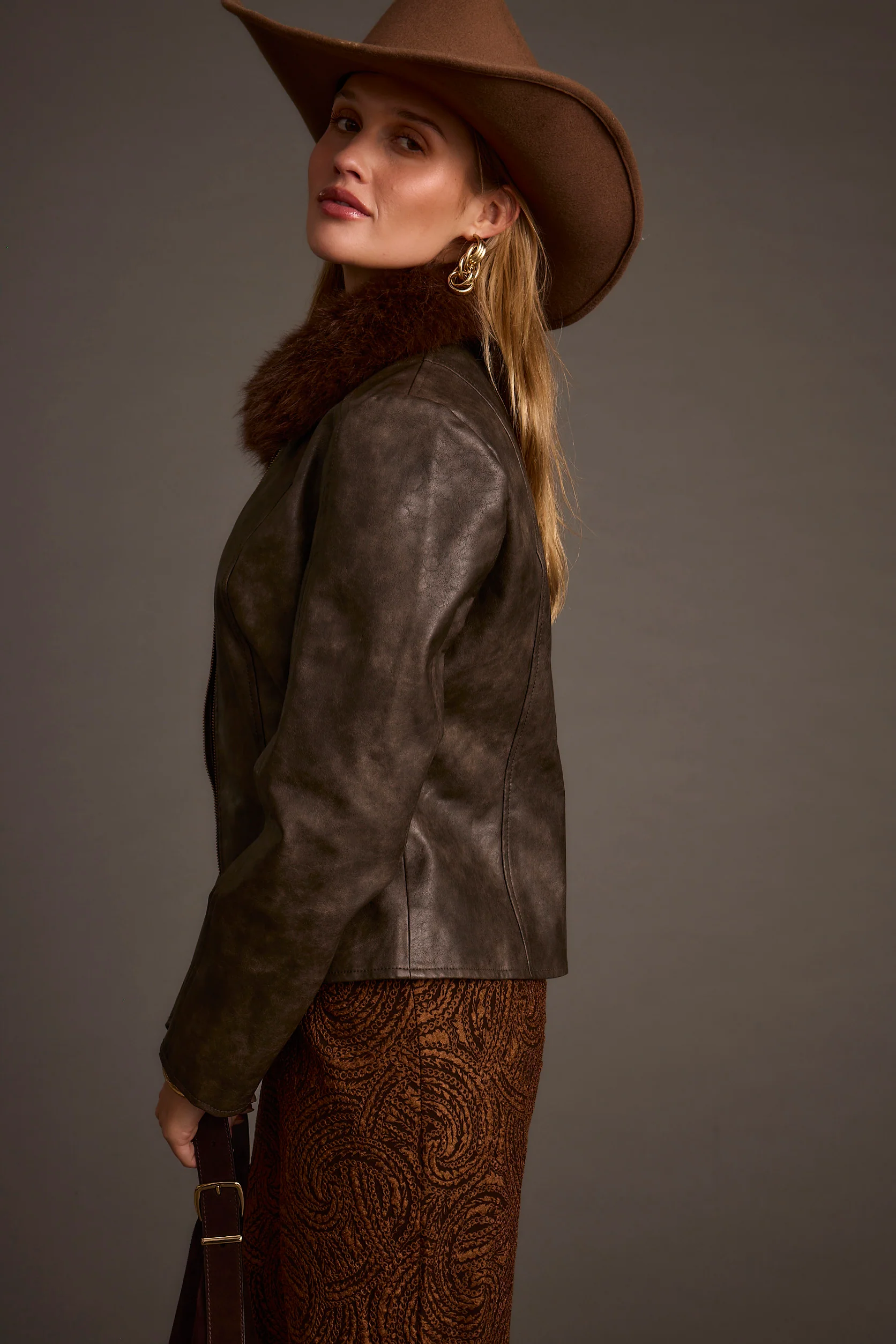 Beckett Espresso Vegan Leather Jacket - Image 10