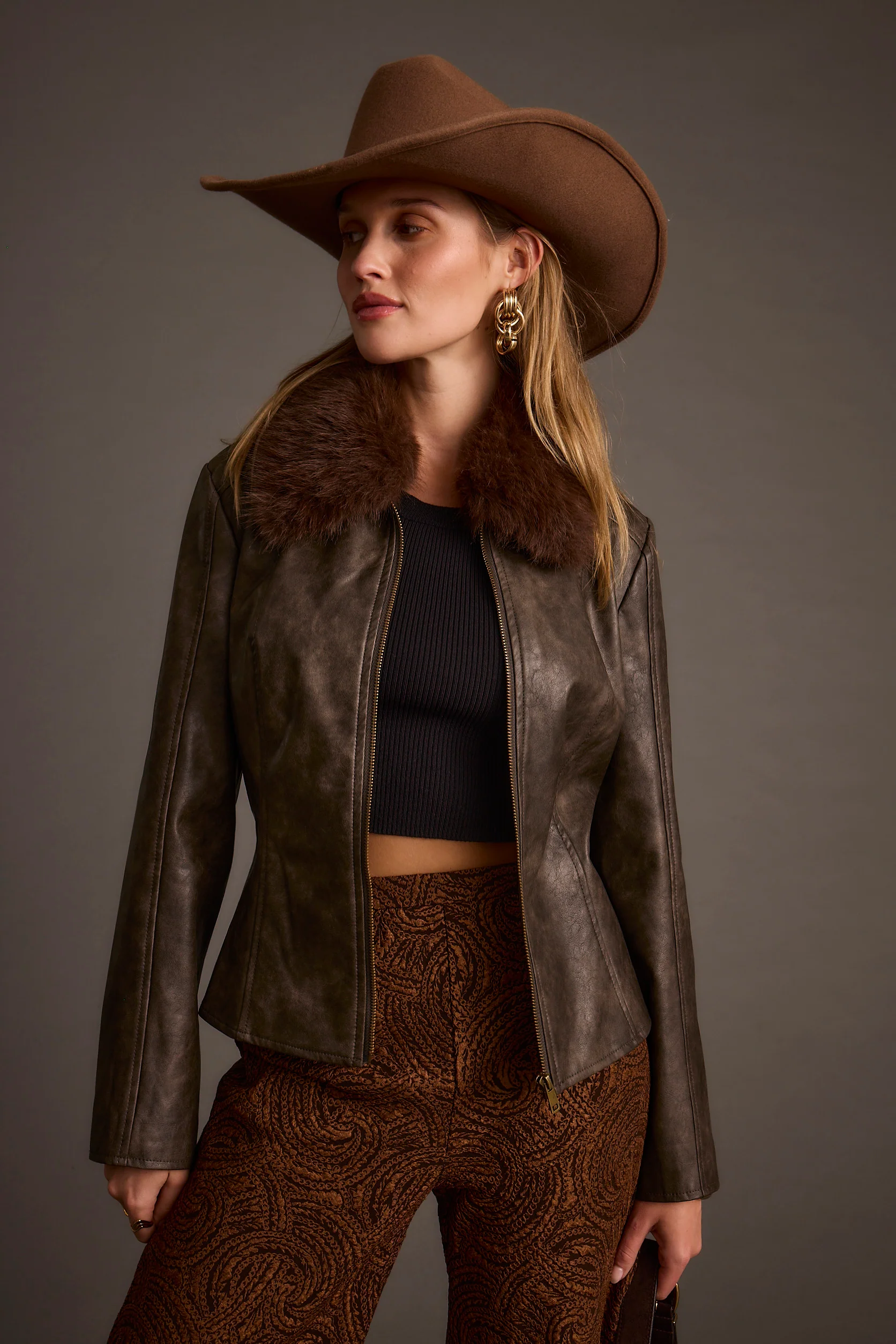 Beckett Espresso Vegan Leather Jacket - Image 6