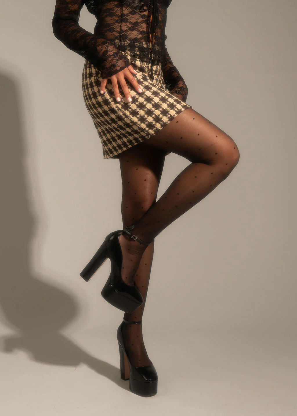 Black Polka Dot Tights - Image 4