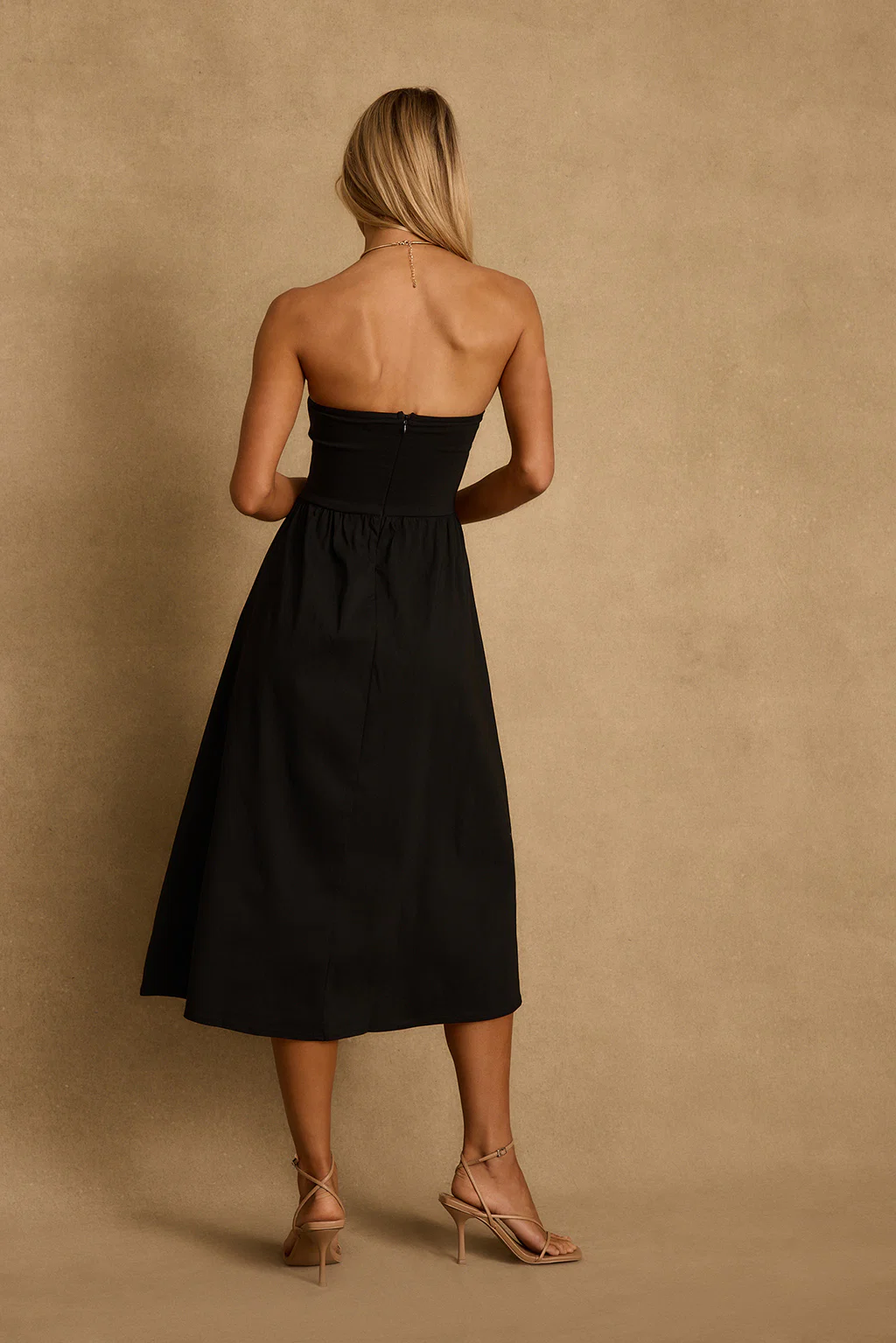 Blaire Strapless Drop Waist Midi Dress - Image 2