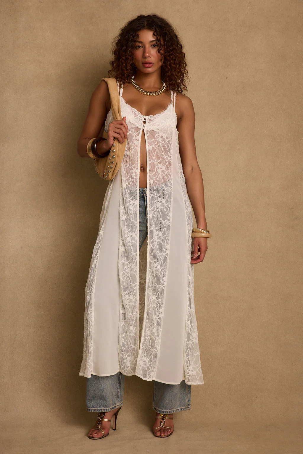 Blanca White Lace Longline Tank - Image 5