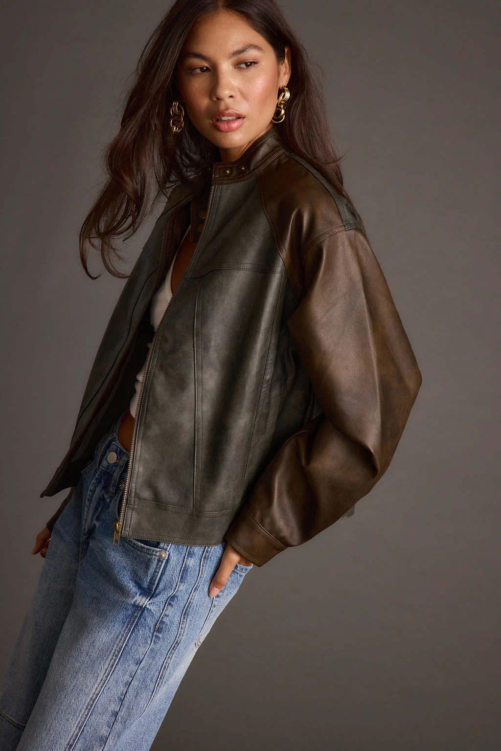 Bowery Color Block Moto Jacket - Image 5