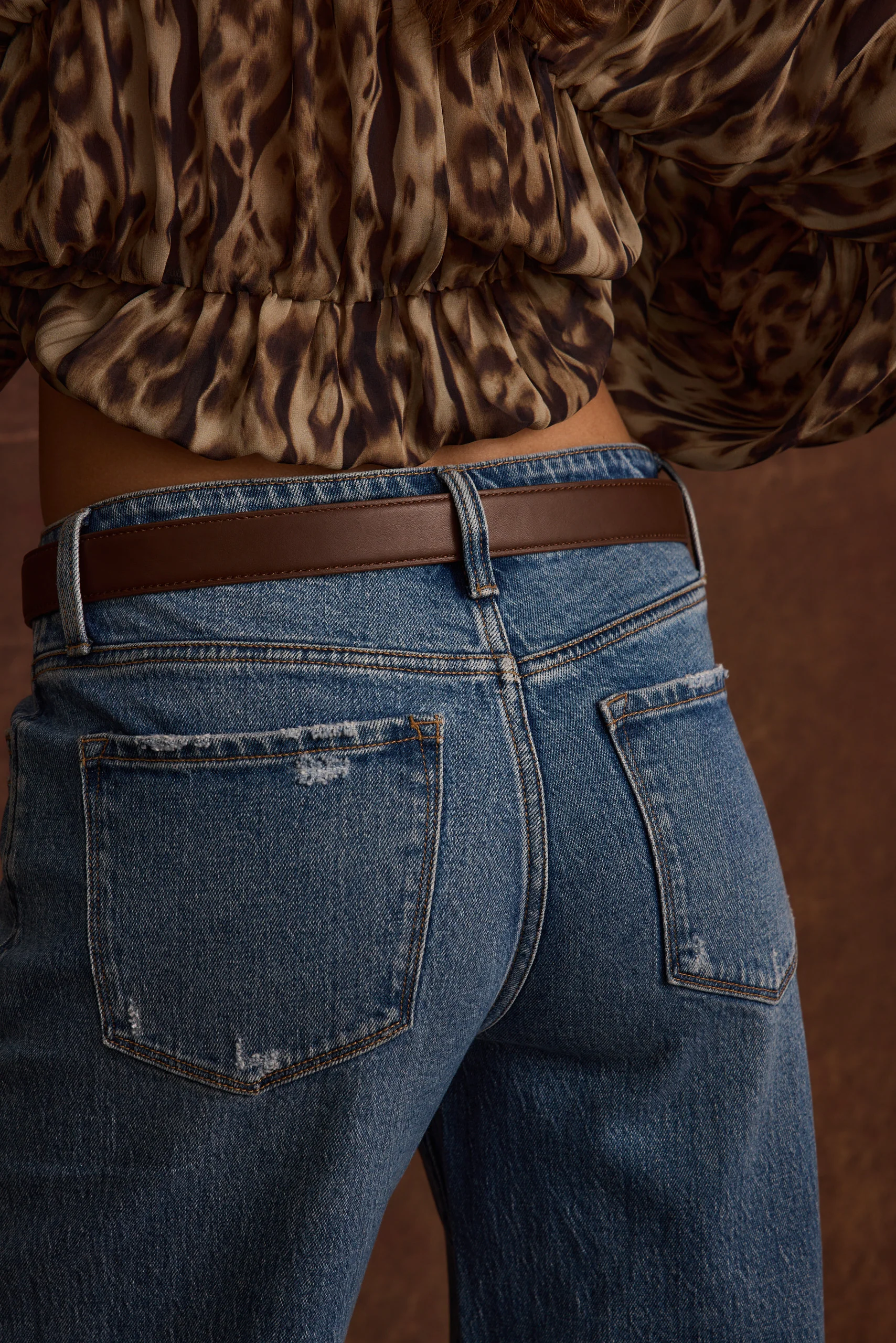 Bradbury Brown and Gold Vegan Leather Belt - Image 6