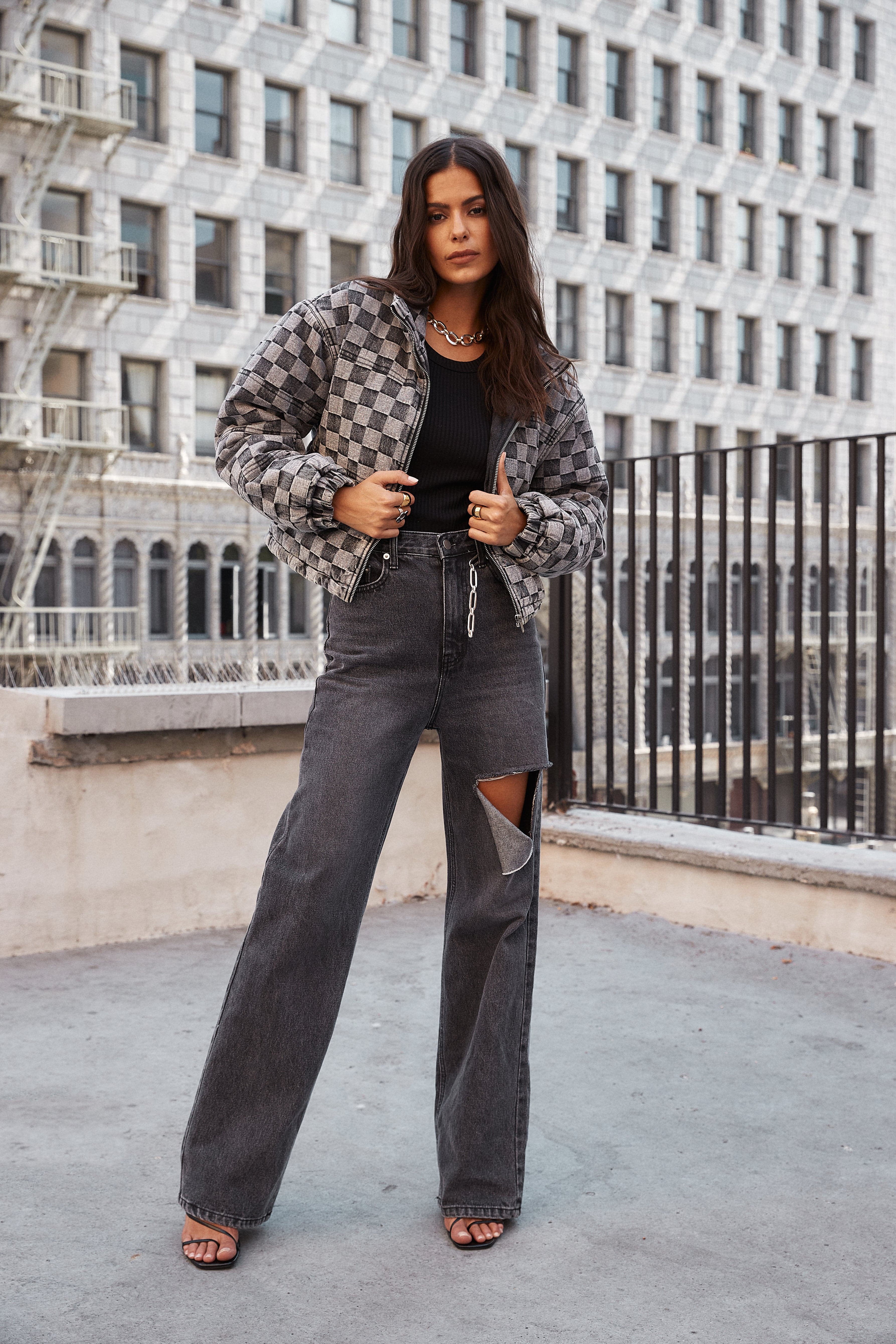 Brooklyn Washed Black Slash Boyfriend Jeans - Image 4