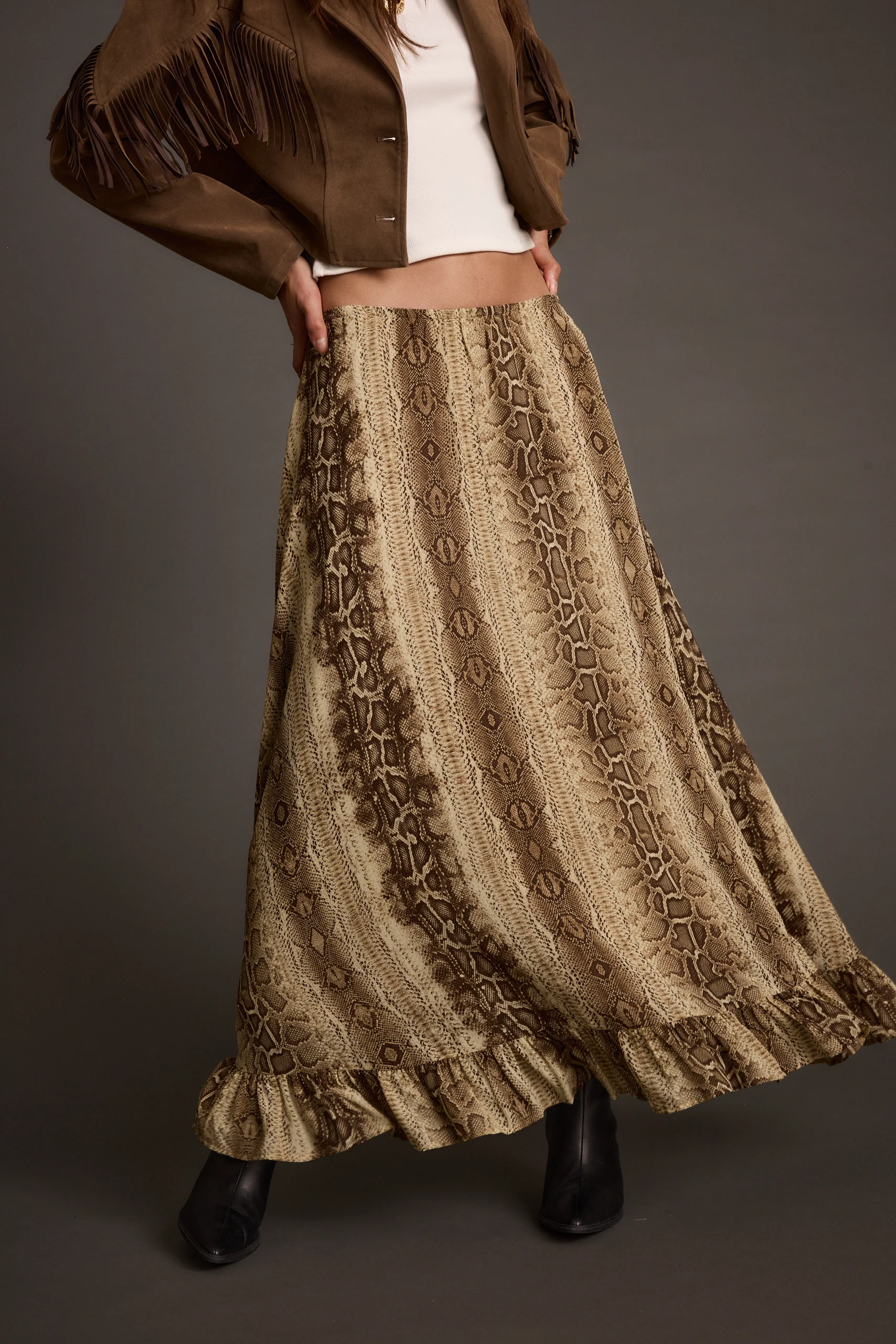 Calla Snake Print Maxi Skirt - Image 2