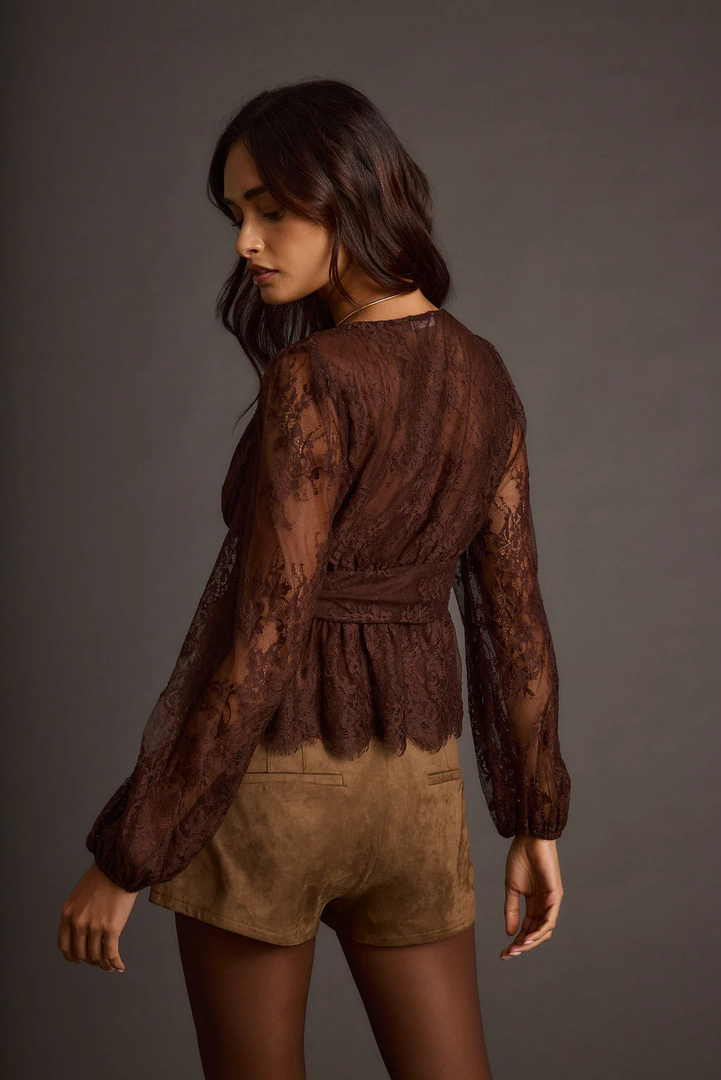 Callahan Mocha Lace Blouse - Image 4