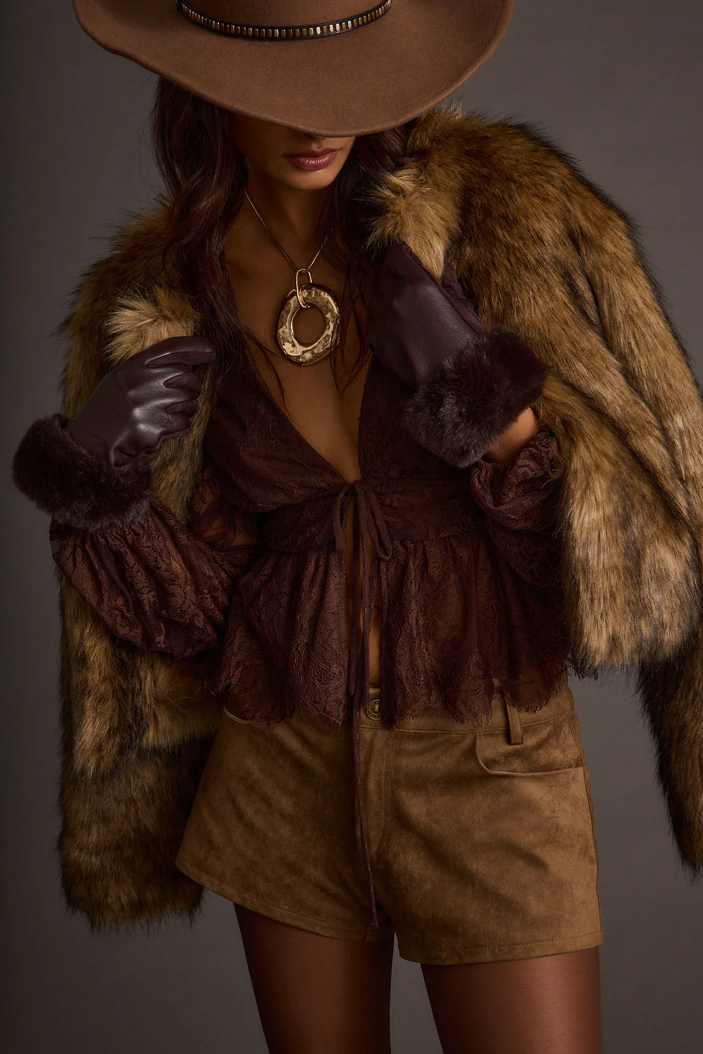 Callahan Mocha Lace Blouse - Image 6