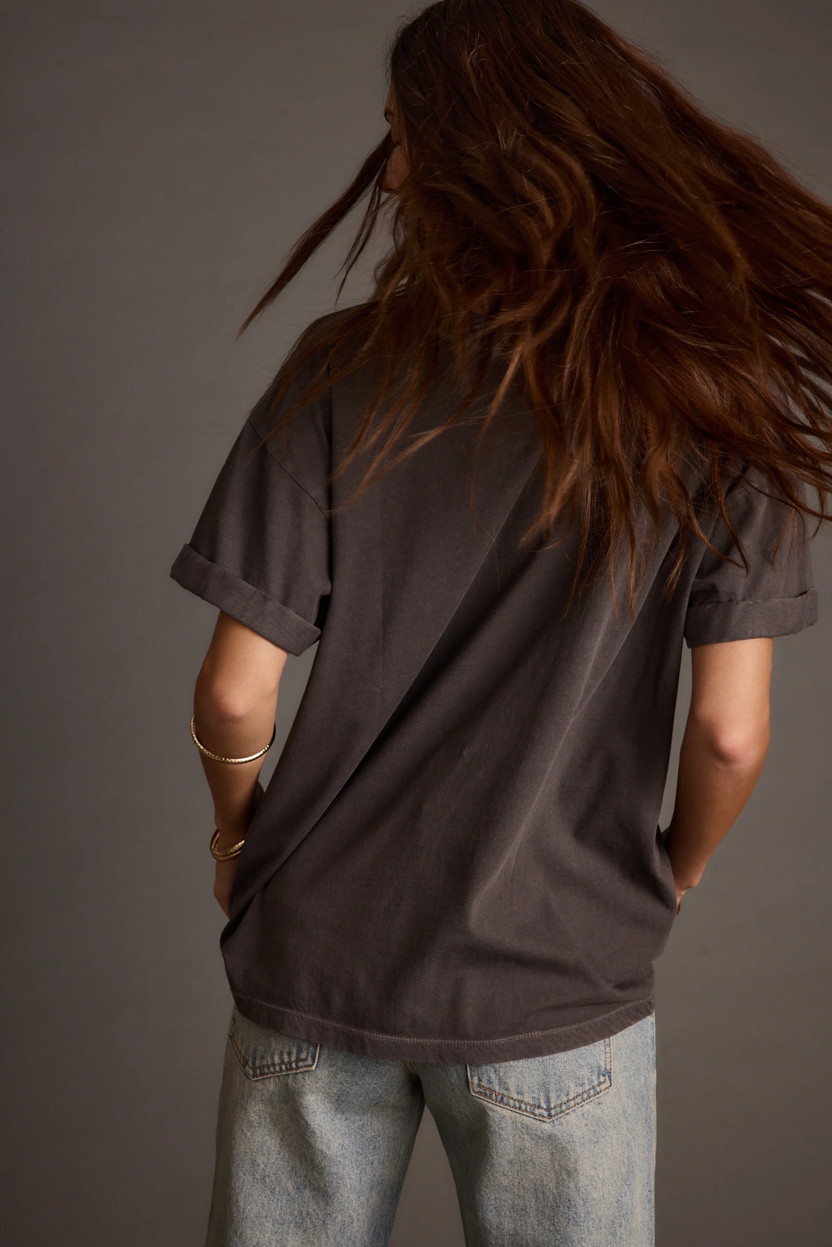 Callie Charcoal Oversized Graphic Tee - Image 2