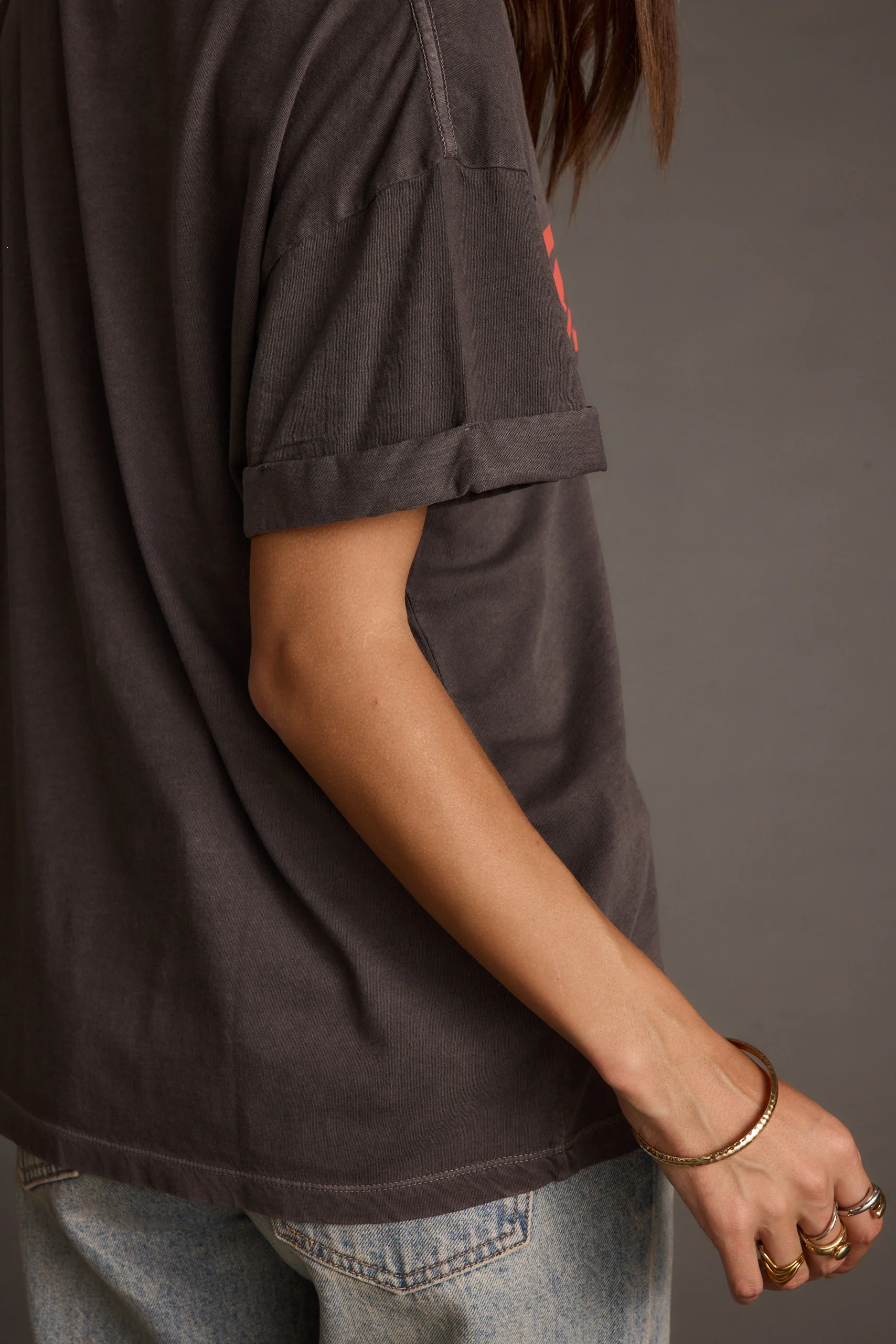Callie Charcoal Oversized Graphic Tee - Image 3