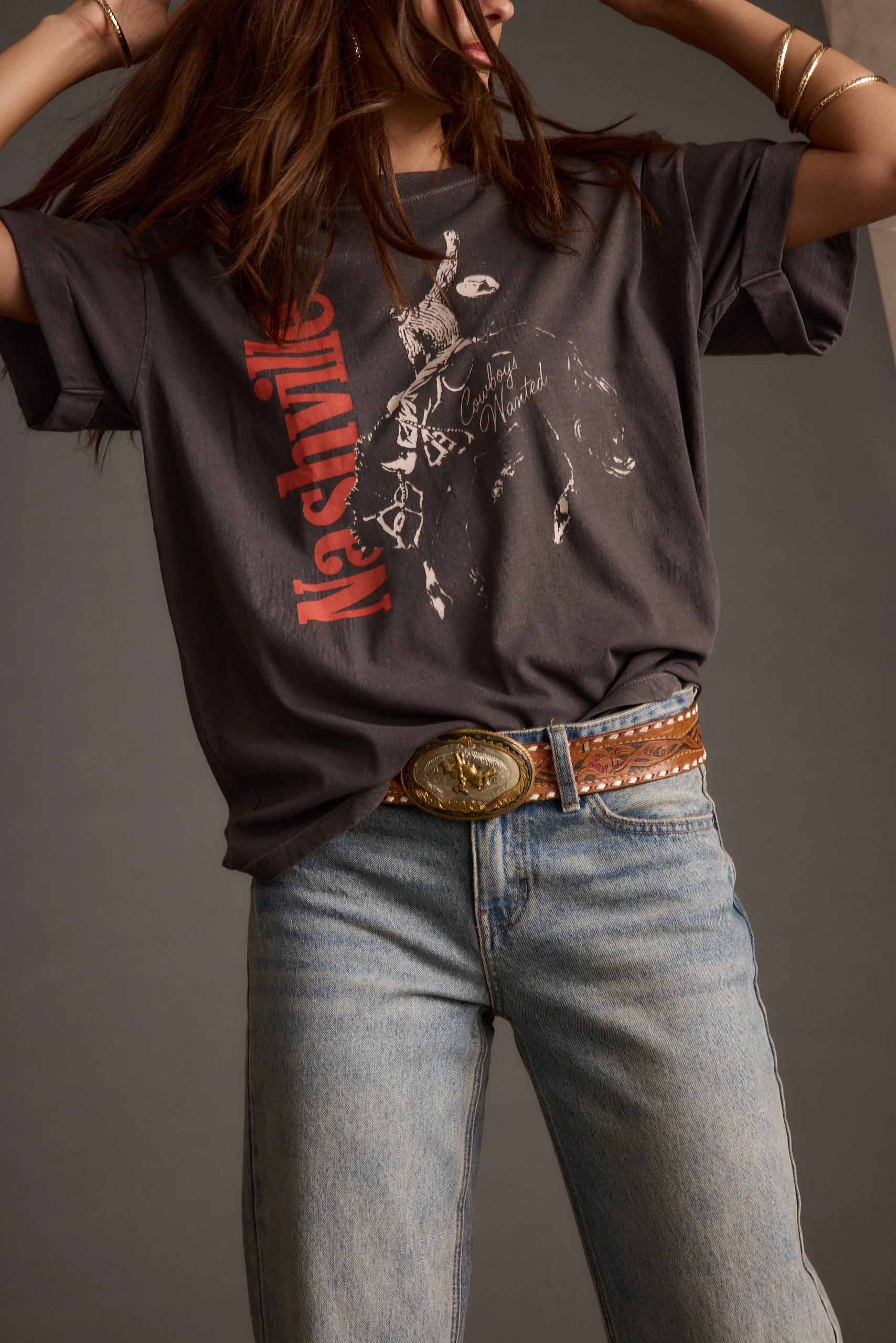 Callie Charcoal Oversized Graphic Tee - Image 6