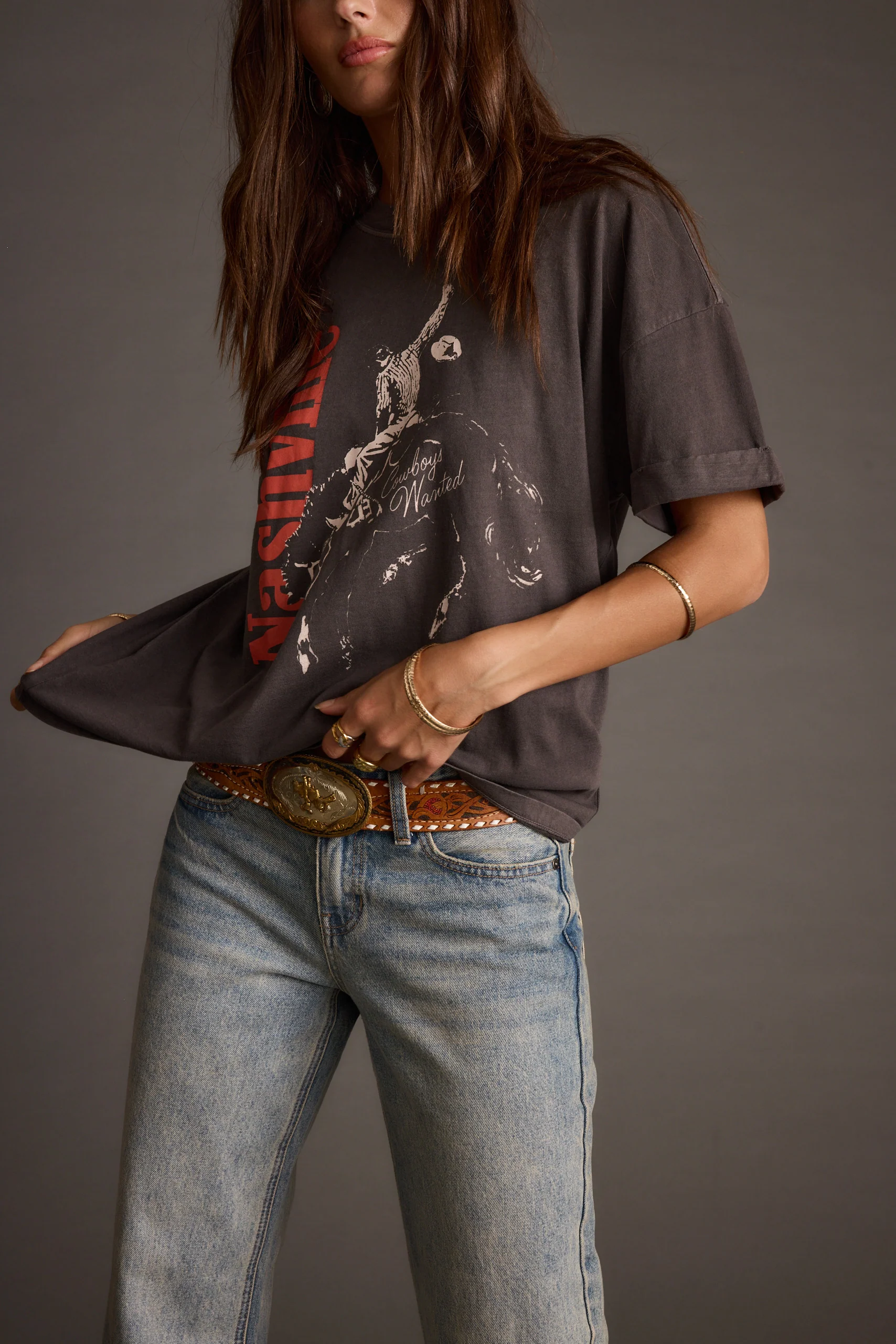 Callie Charcoal Oversized Graphic Tee - Image 8
