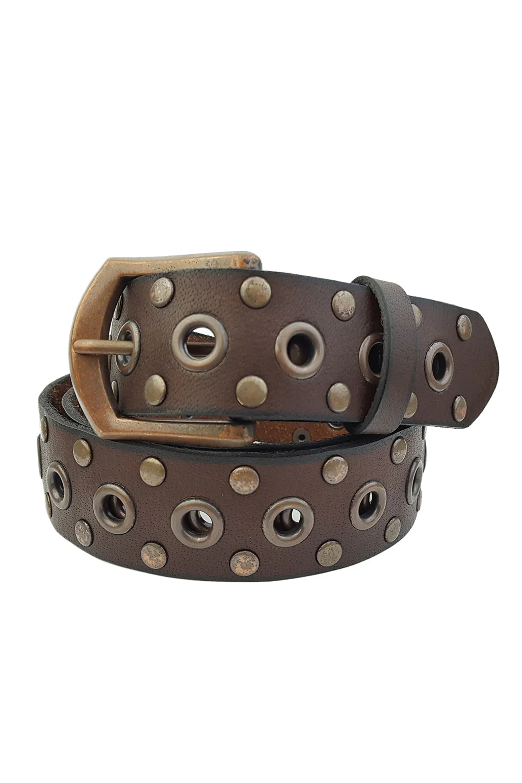 Cedar Brown Embellished Genuine Leather Belt - Image 2