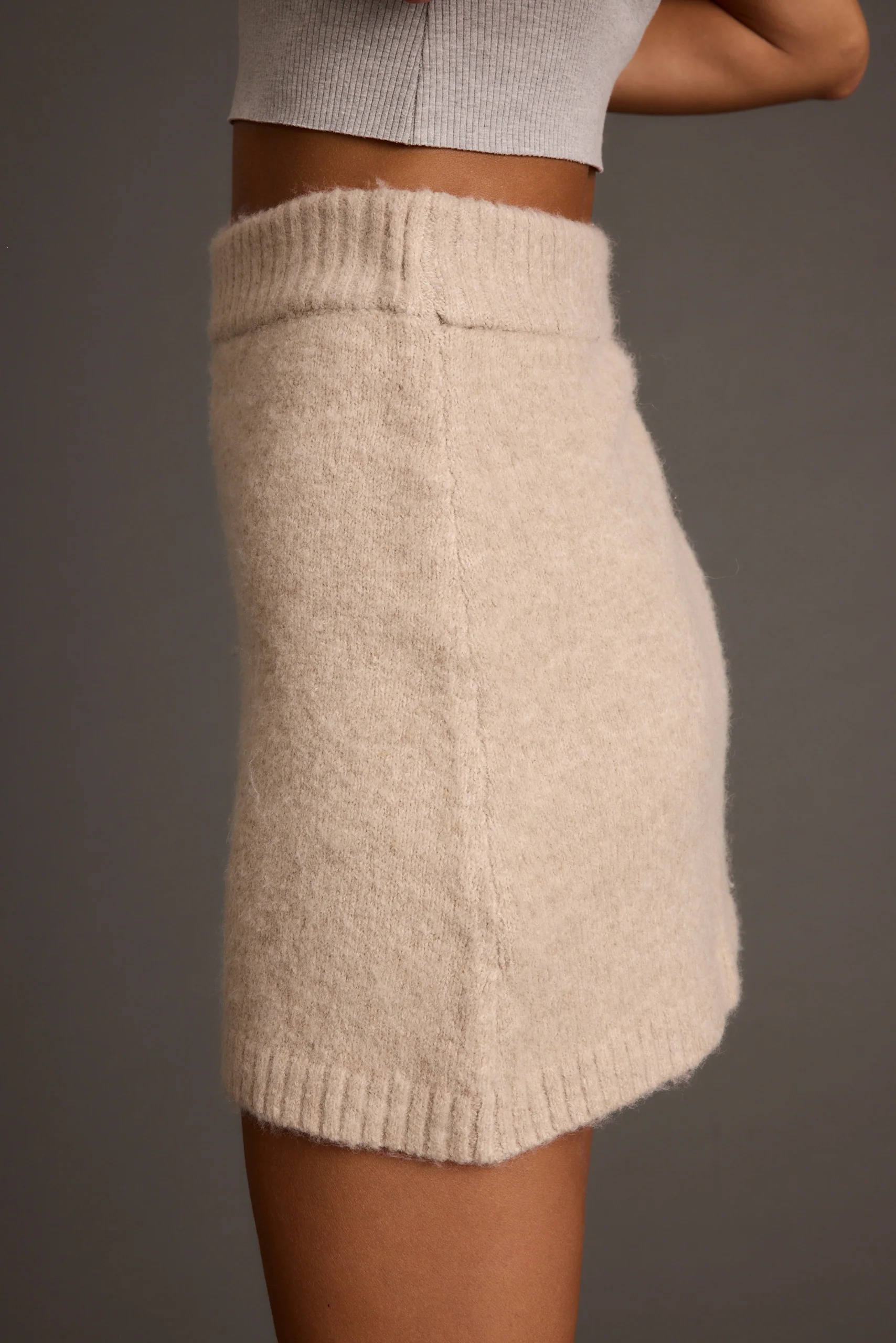 Cedar Oatmeal Sweater Mini Skirt - Image 7