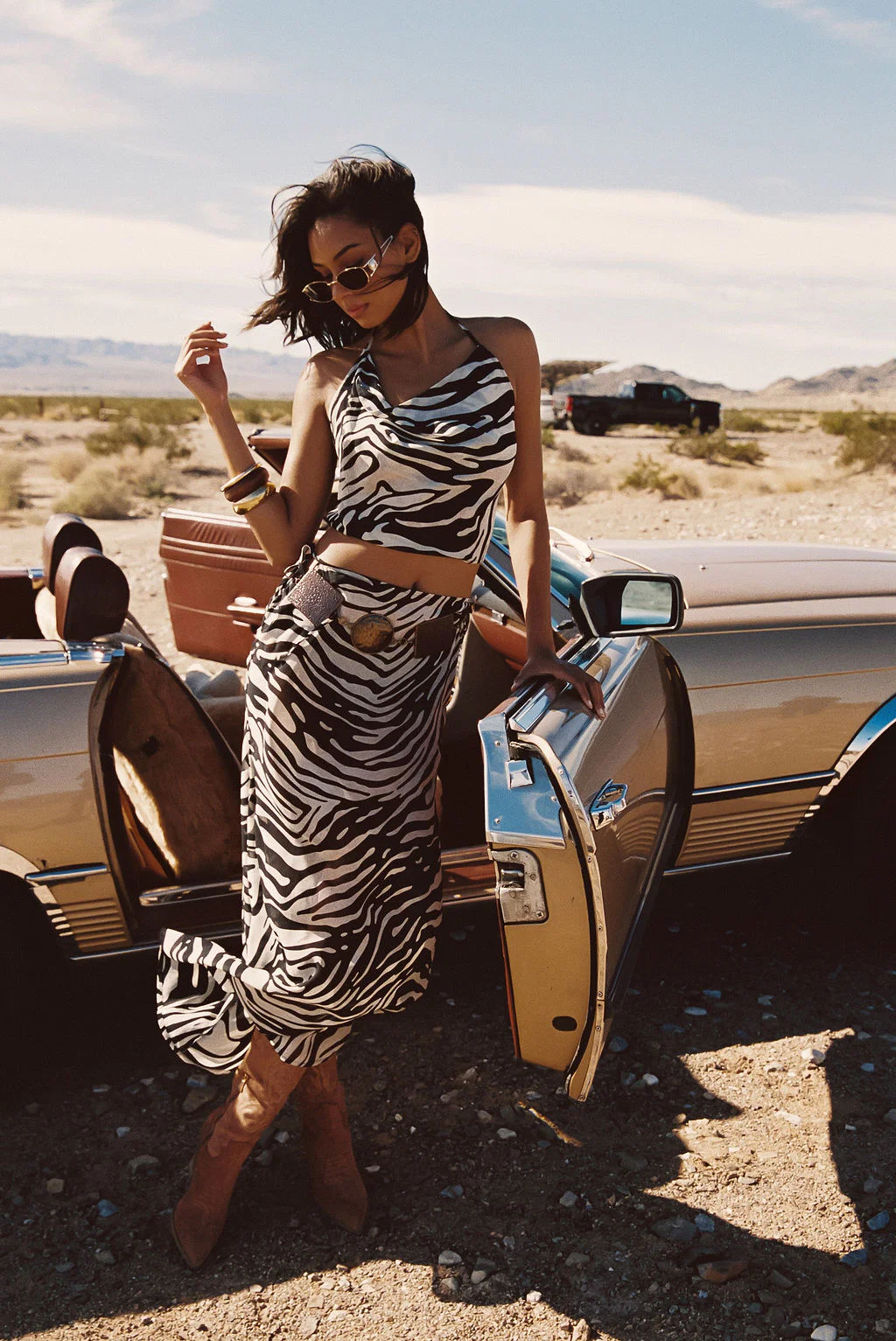 Celia Zebra Cowl Neck Tank - Image 6