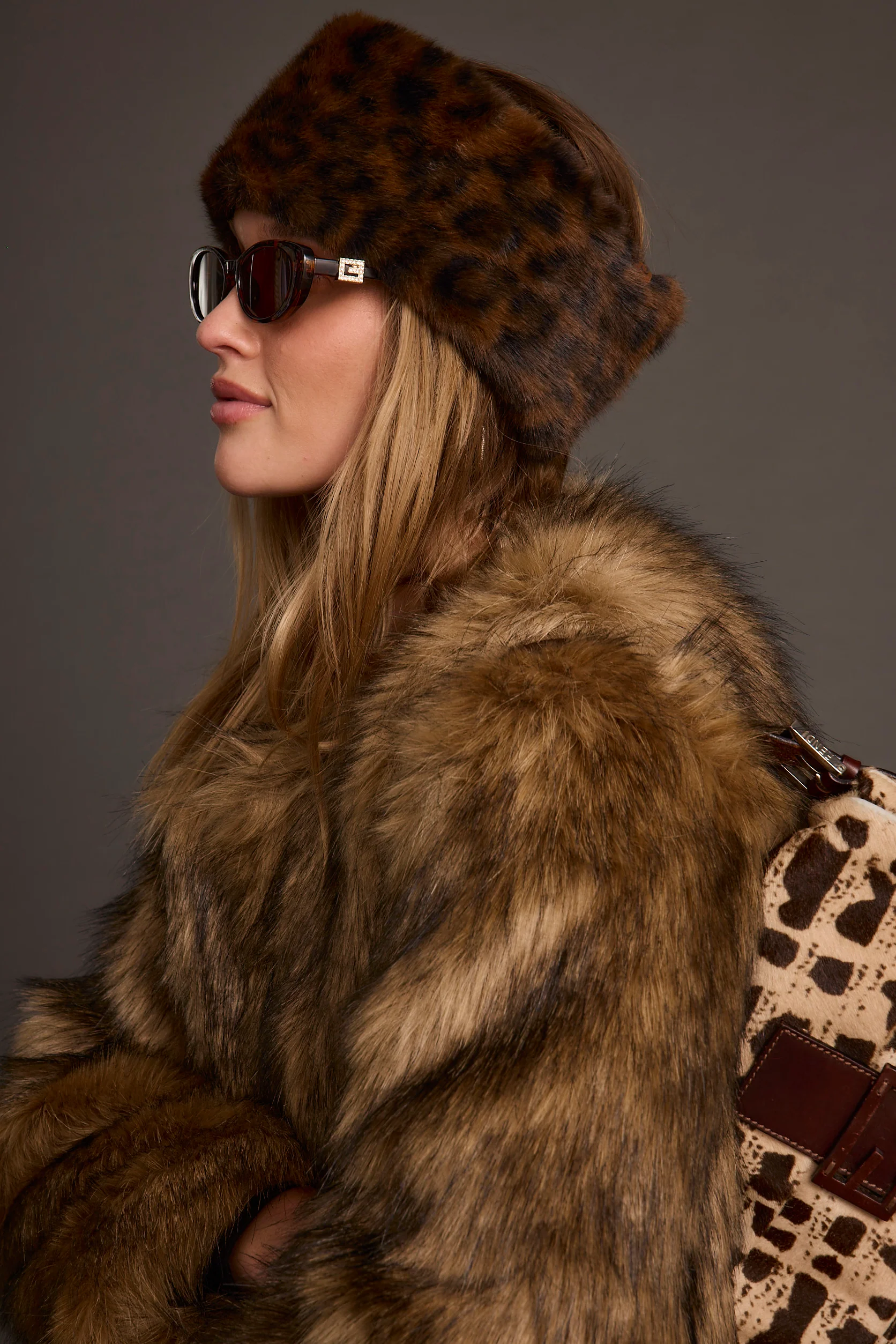 Chalet Leopard Faux Fur Headband - Image 3