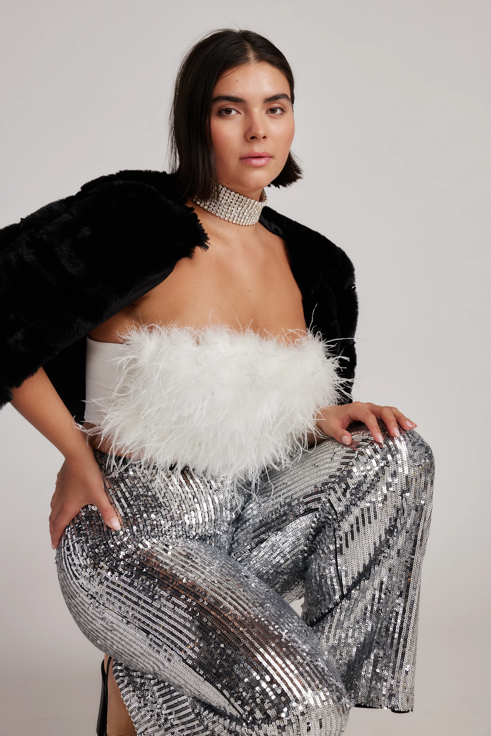 Chanel White Faux Feather Top - Image 5