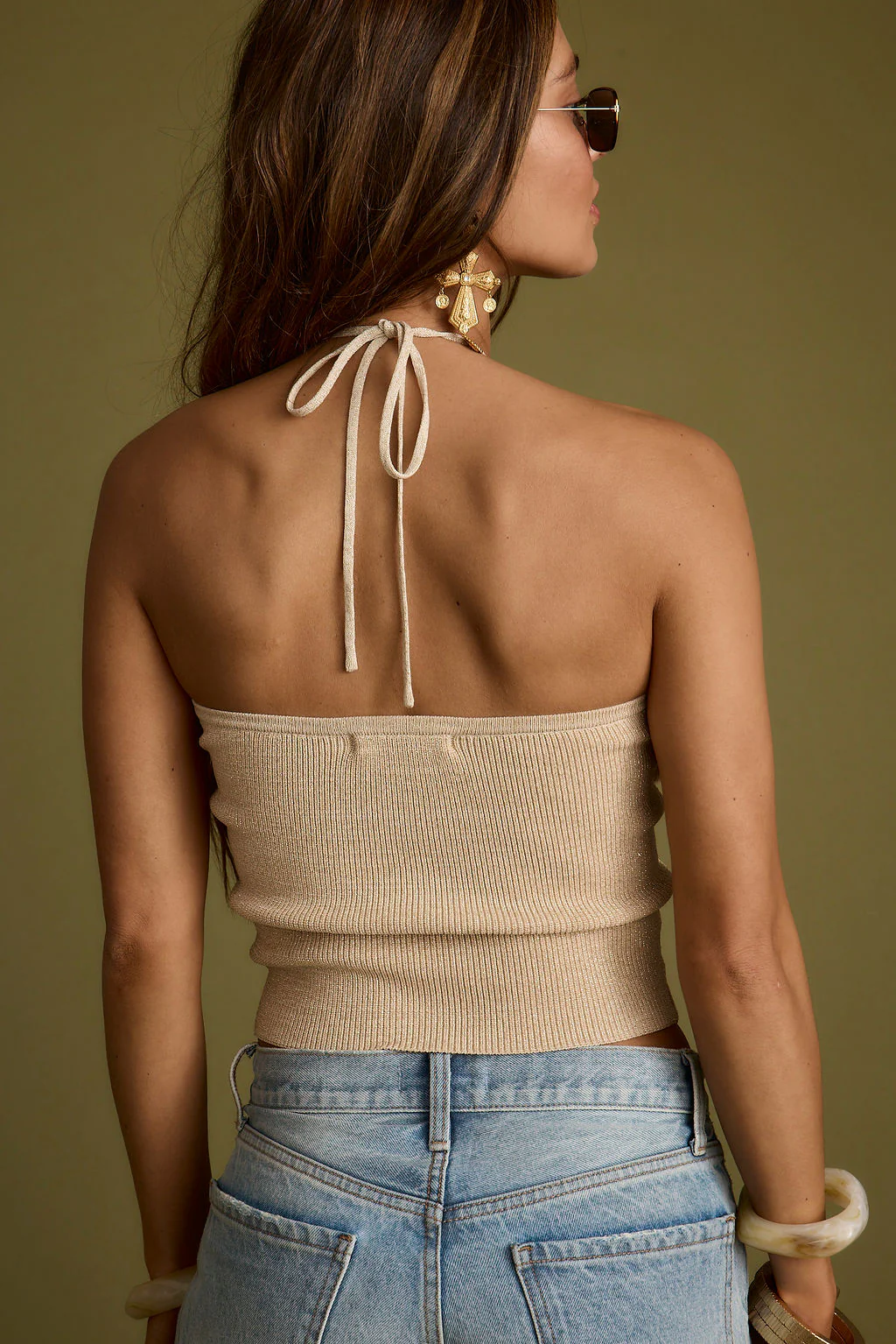 Cherished Gold Lurex Halter Top - Image 7