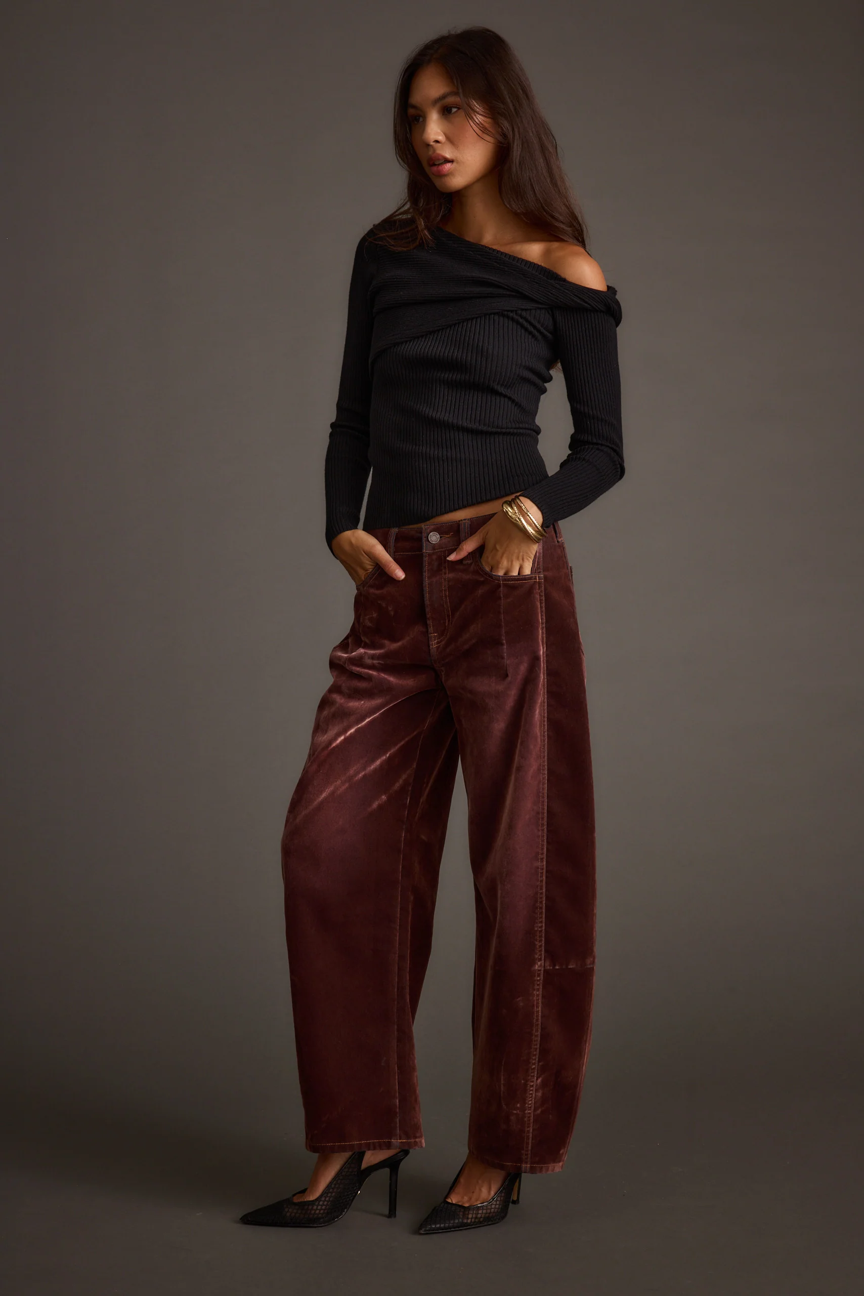 Cindy Black Asymmetrical Sweater - Image 5