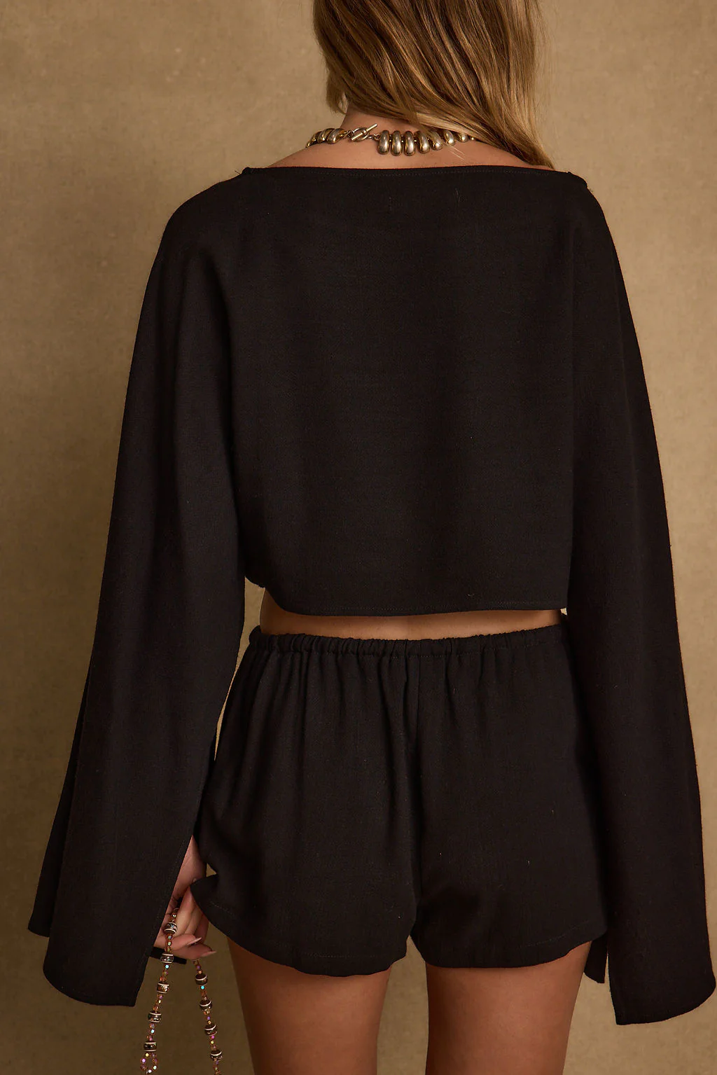 Clear Breeze Black Linen Shorts - Image 5