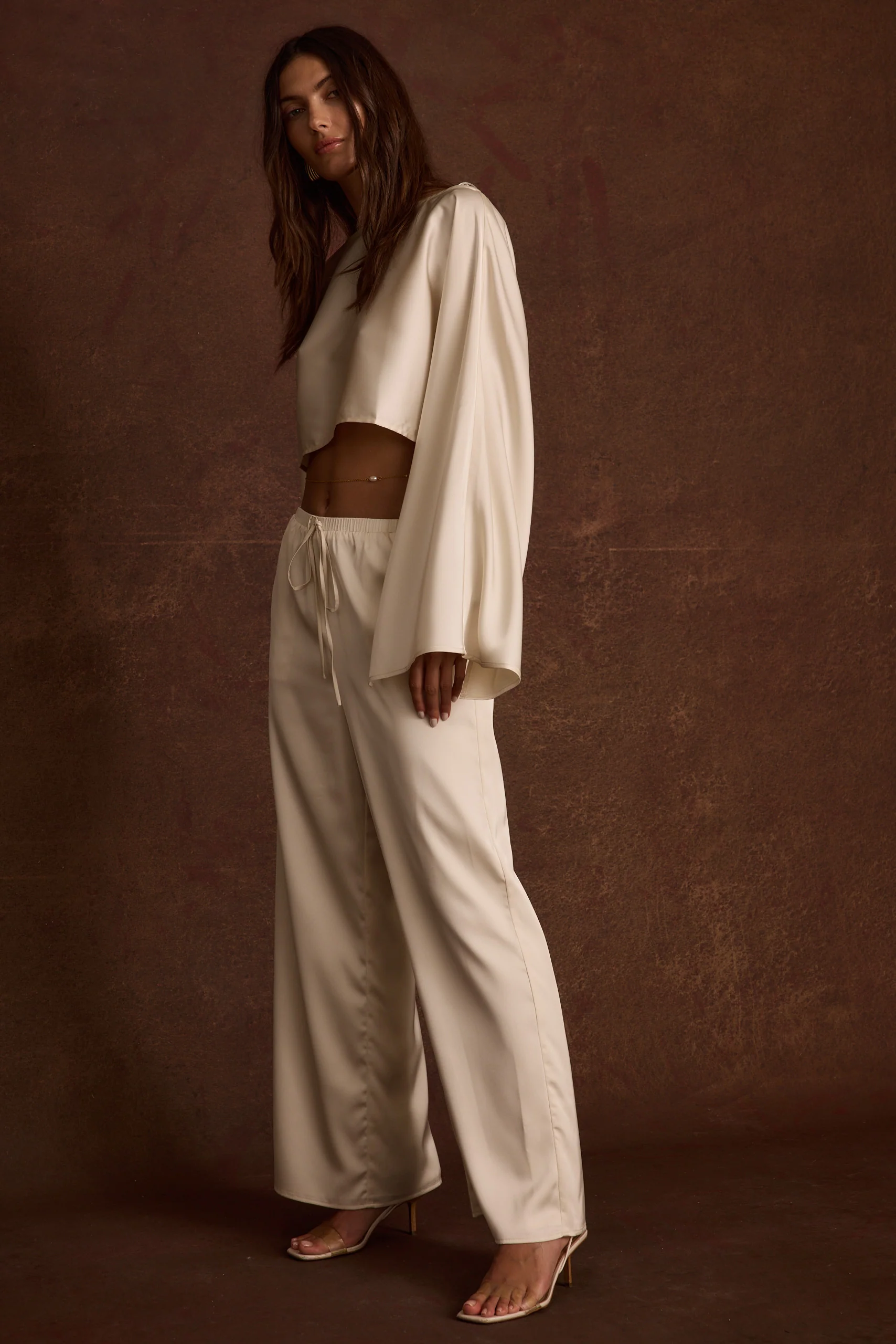 Clear Breeze Cream Satin Top - Image 3