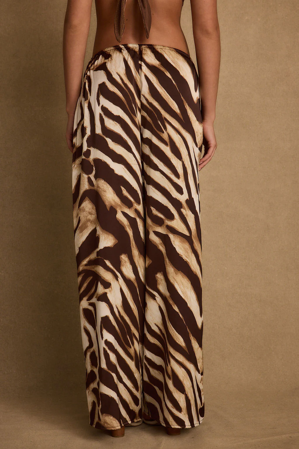 Clear Breeze Mocha Zebra Satin Pants - Image 7