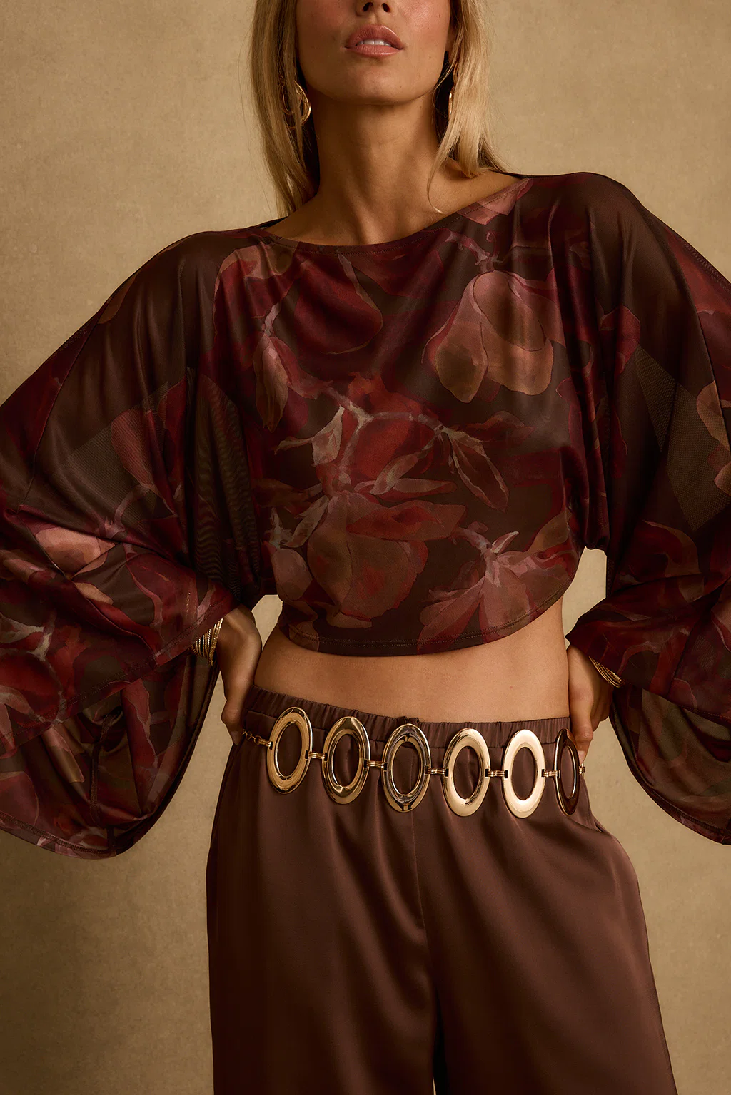 Clear Breeze Mulberry Floral Mesh Top - Image 5