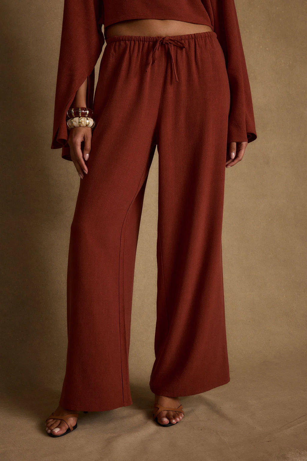 Clear Breeze Rust Linen Pants - Image 6